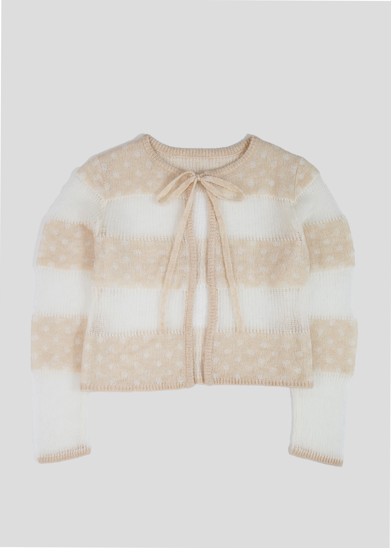 color dot knit cardigan