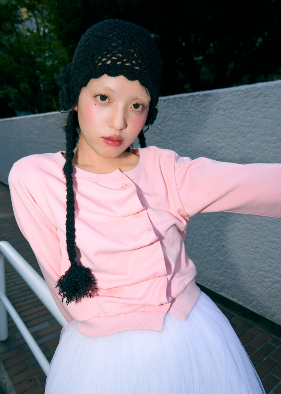 button up sweatshirt-PINK
