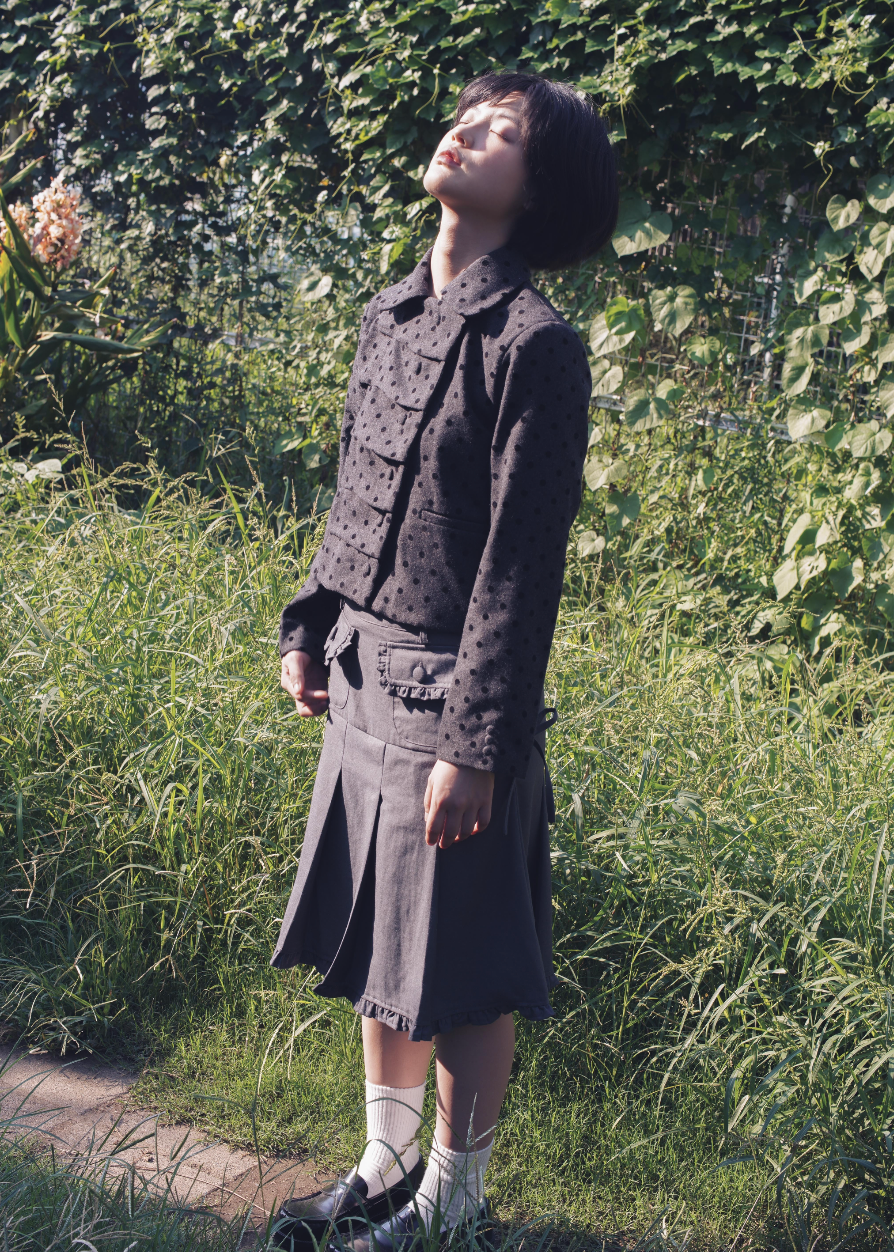 button up wool jacket-DOT