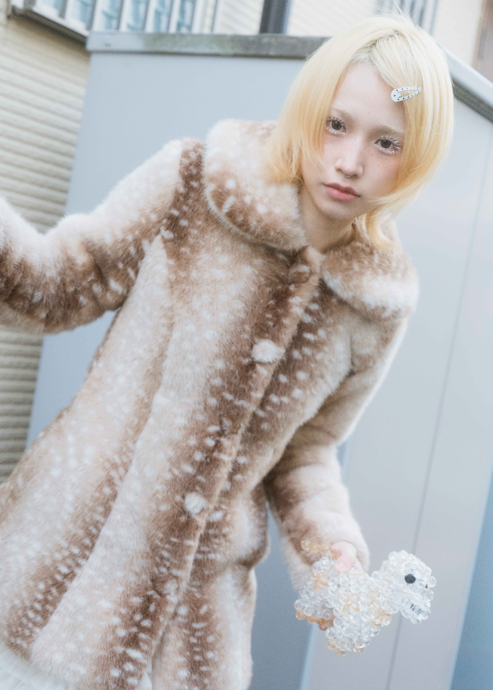 Tie.Me ファーコート バンビ柄 ブラウン・ベージュ系 Bambi Grace Fur Coat – Tie.Me