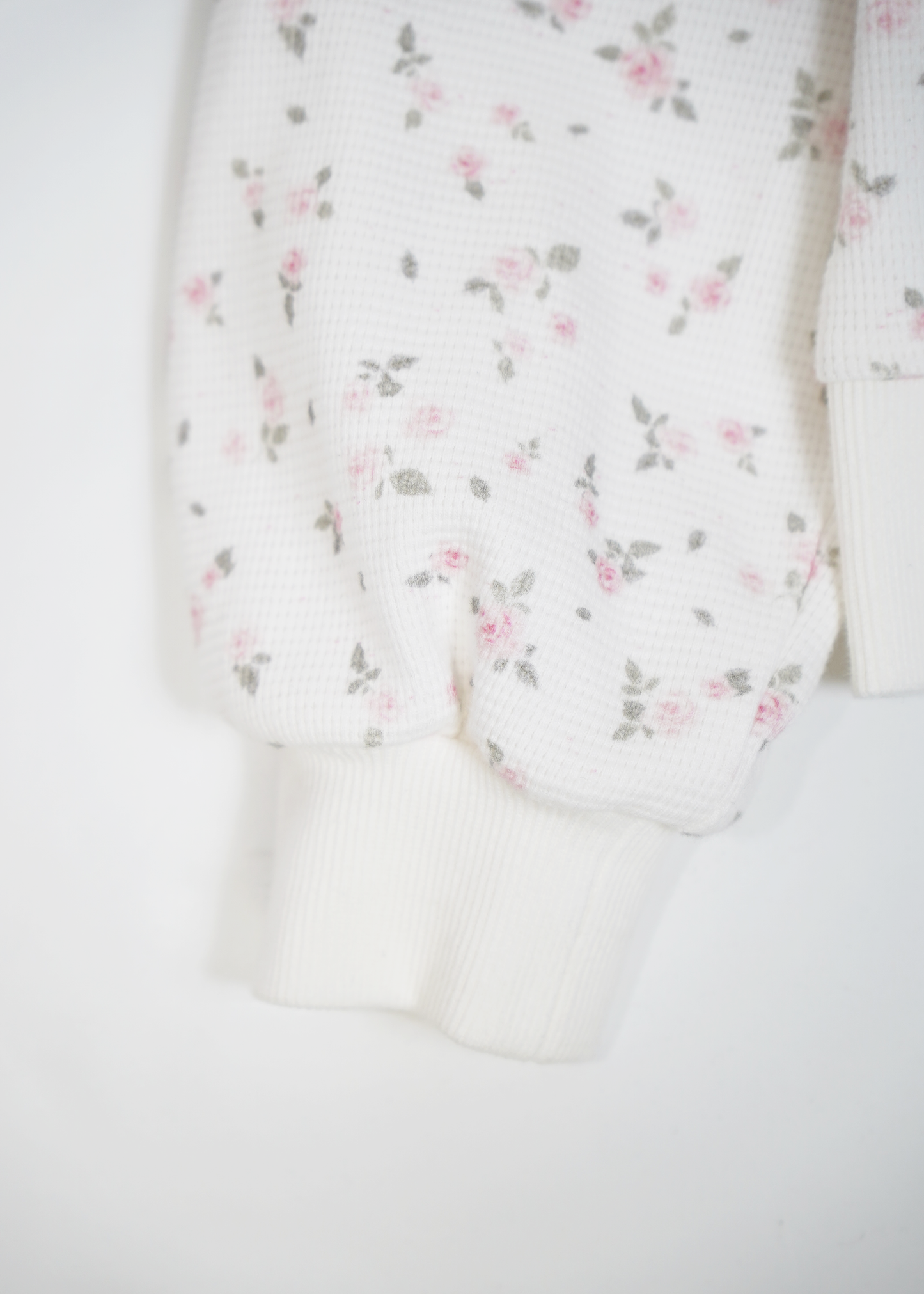 flower waffle zip hoodie