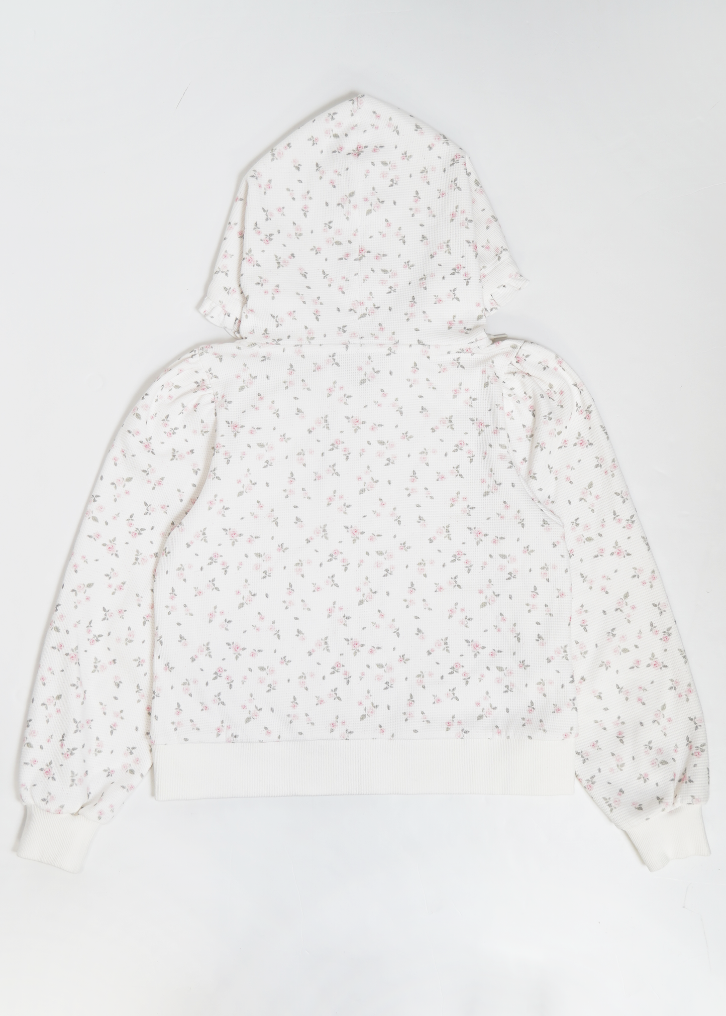 flower waffle zip hoodie