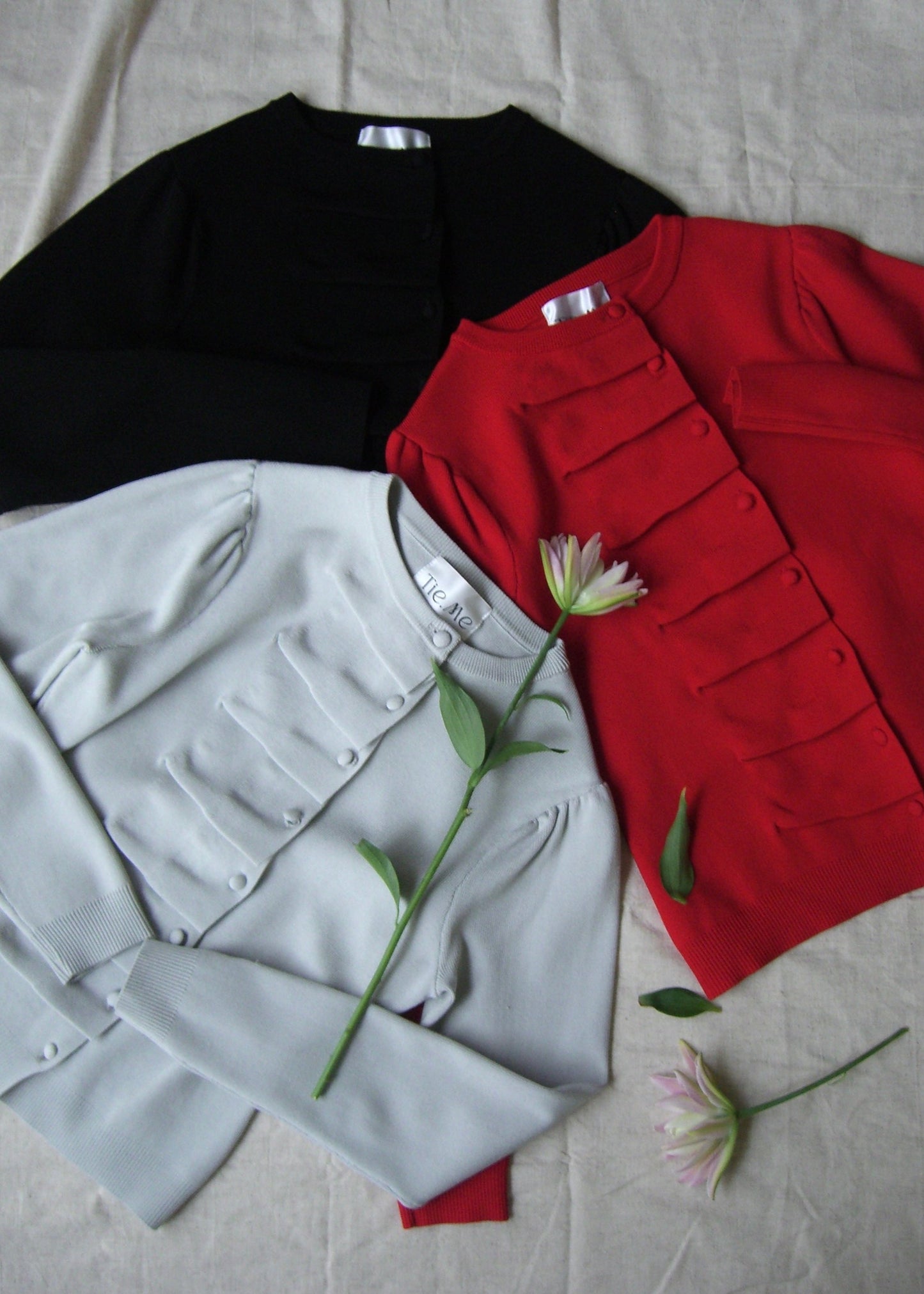 button up knit-GRAY