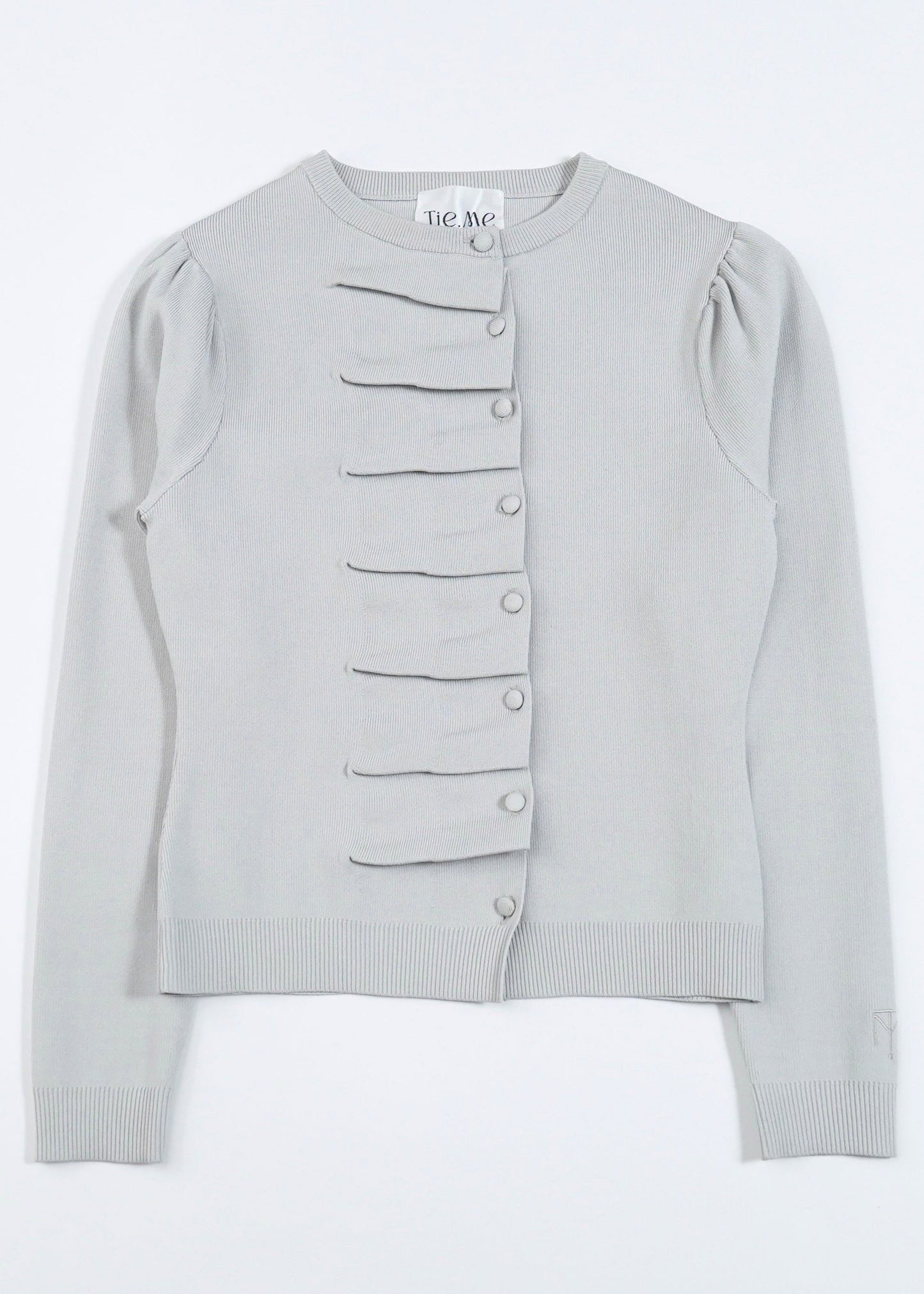 button up knit-GRAY