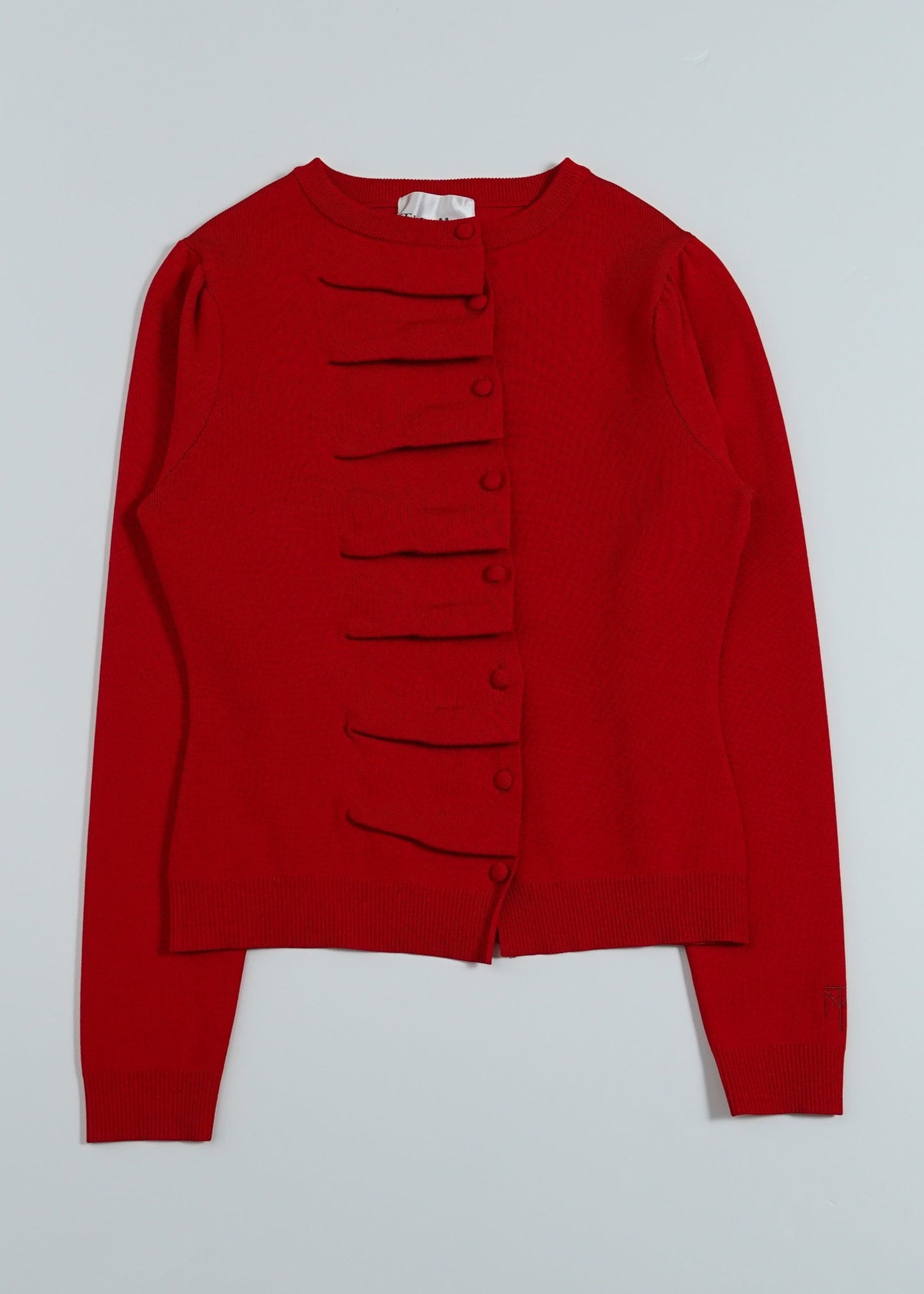 button up knit-RED