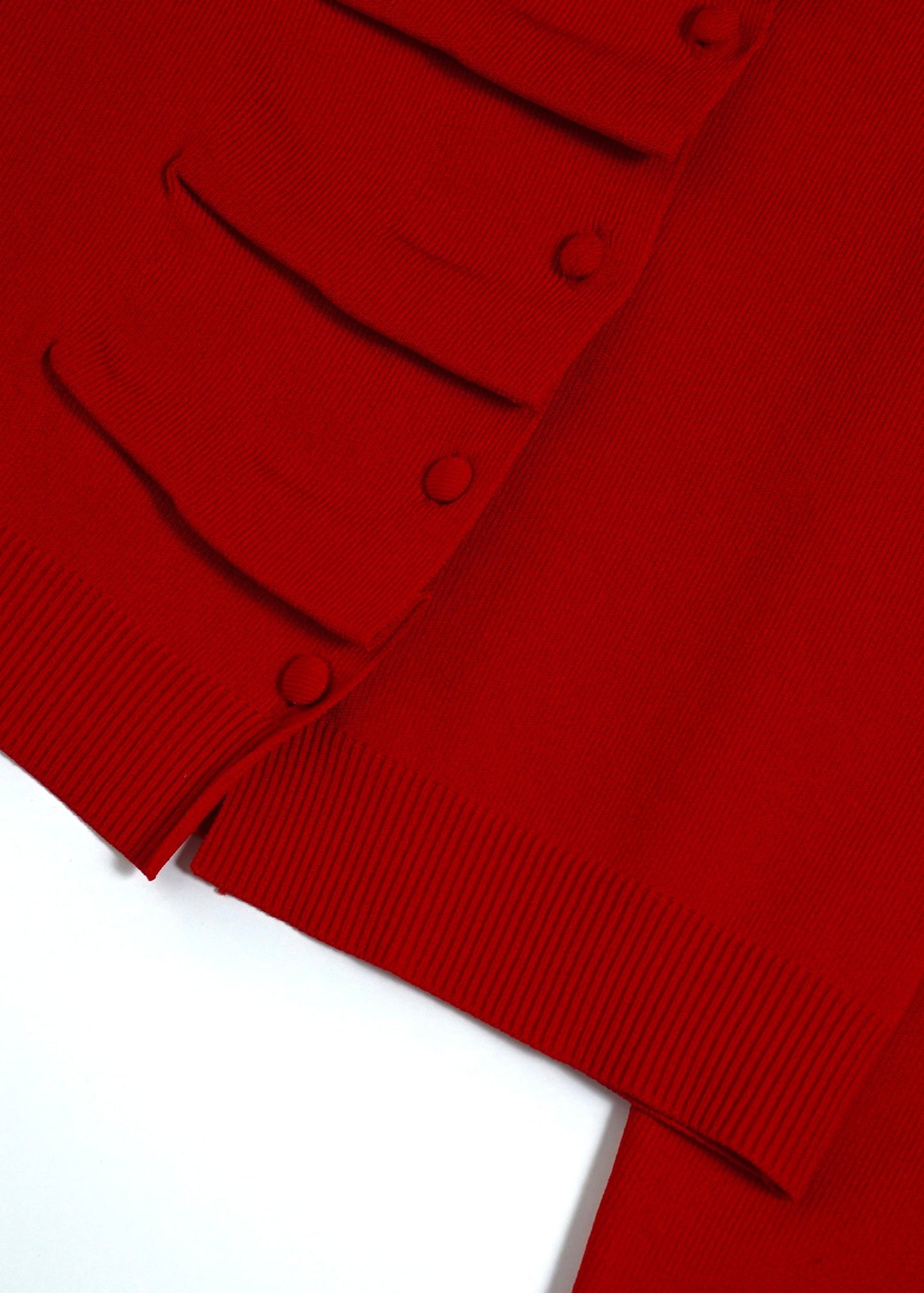 button up knit-RED