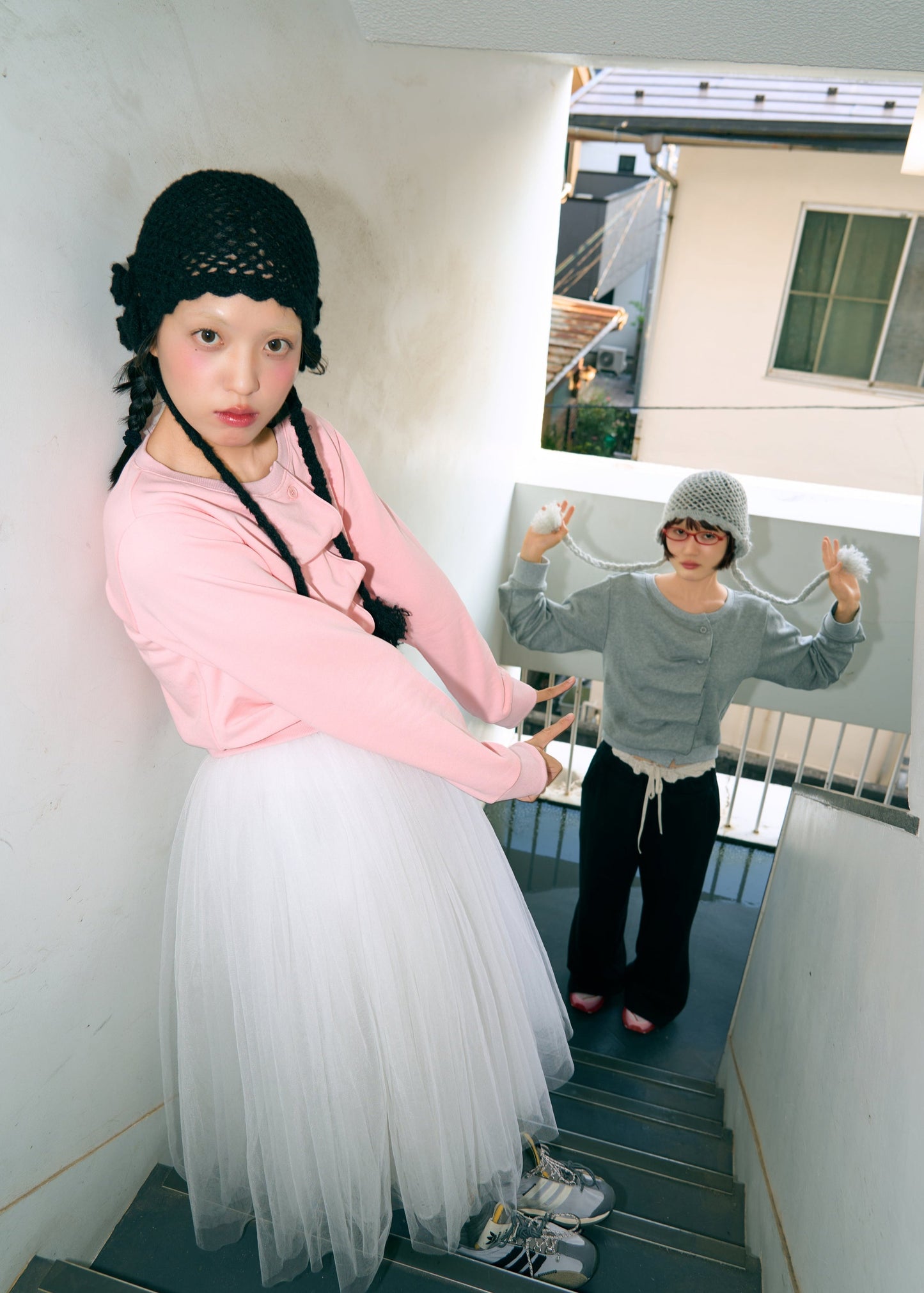 button up sweatshirt-PINK