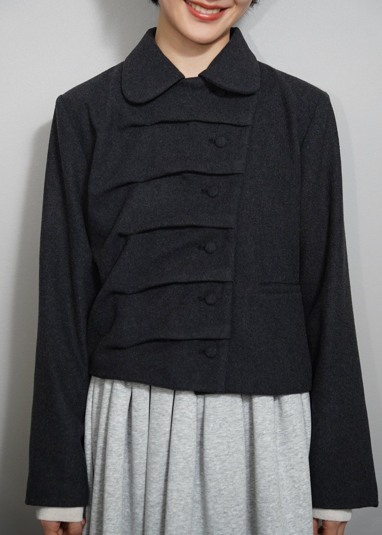 button up wool jacket