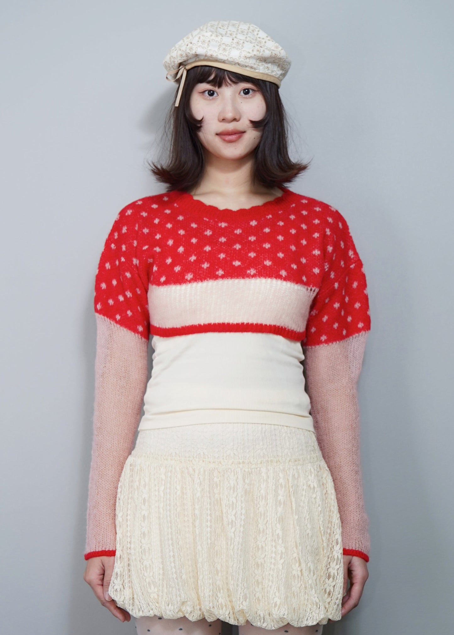 color dot short knit