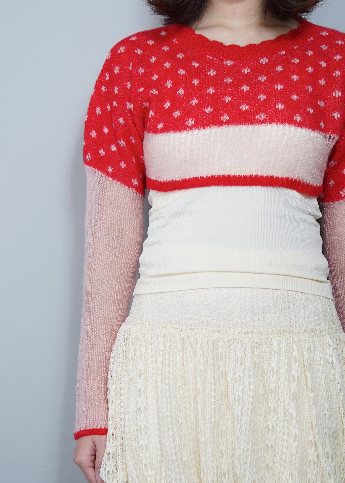 color dot short knit