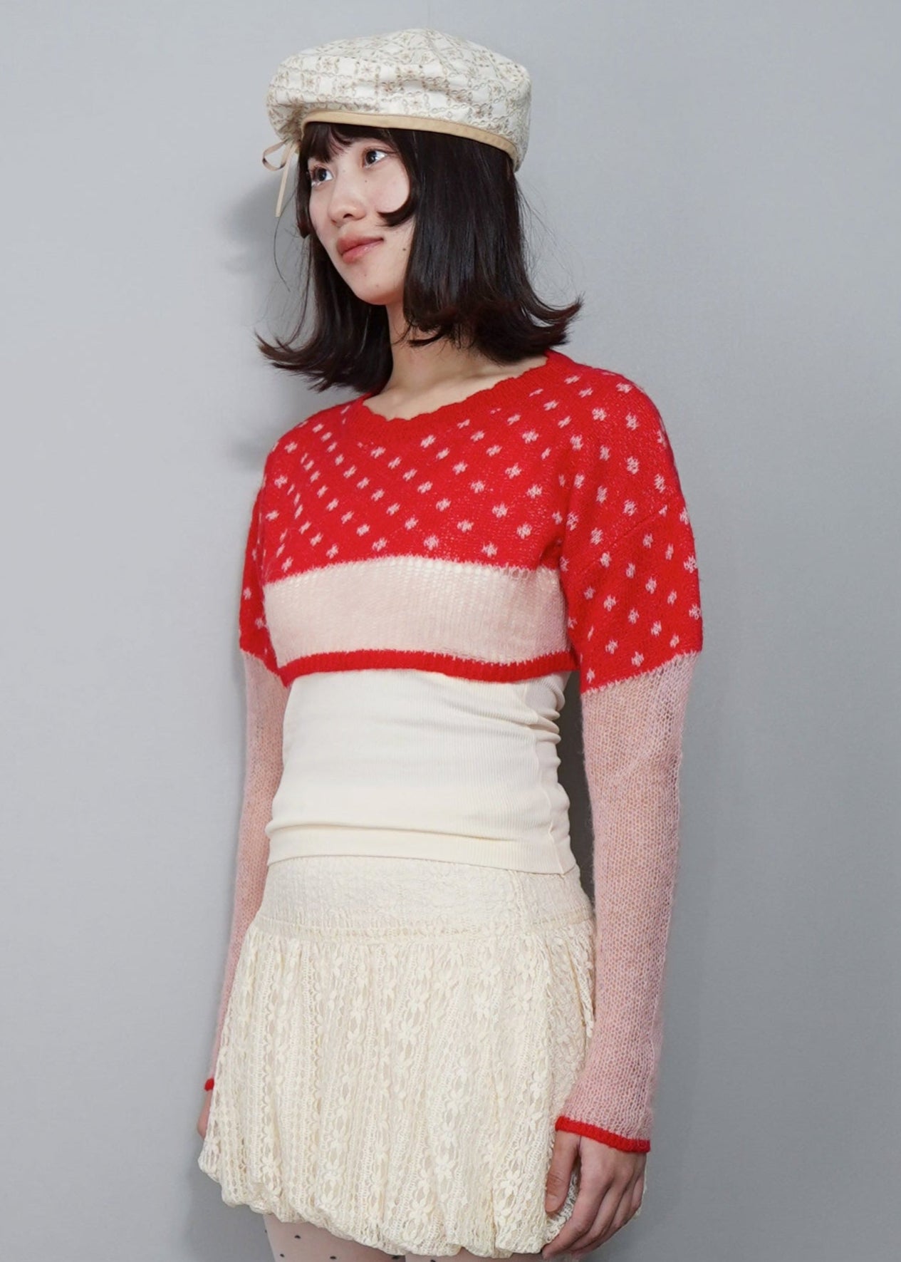 color dot short knit