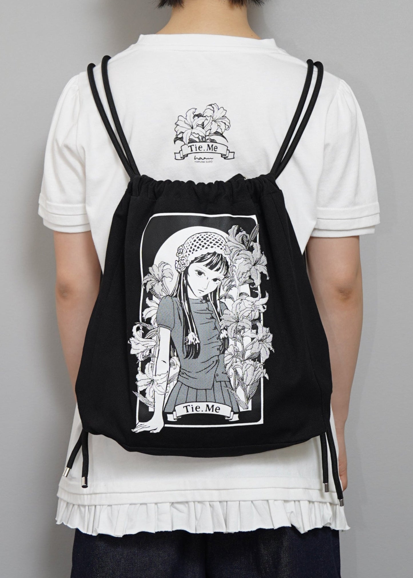 須藤はる奈×Tie.Meコラボ 百合刺繍3Way Bag