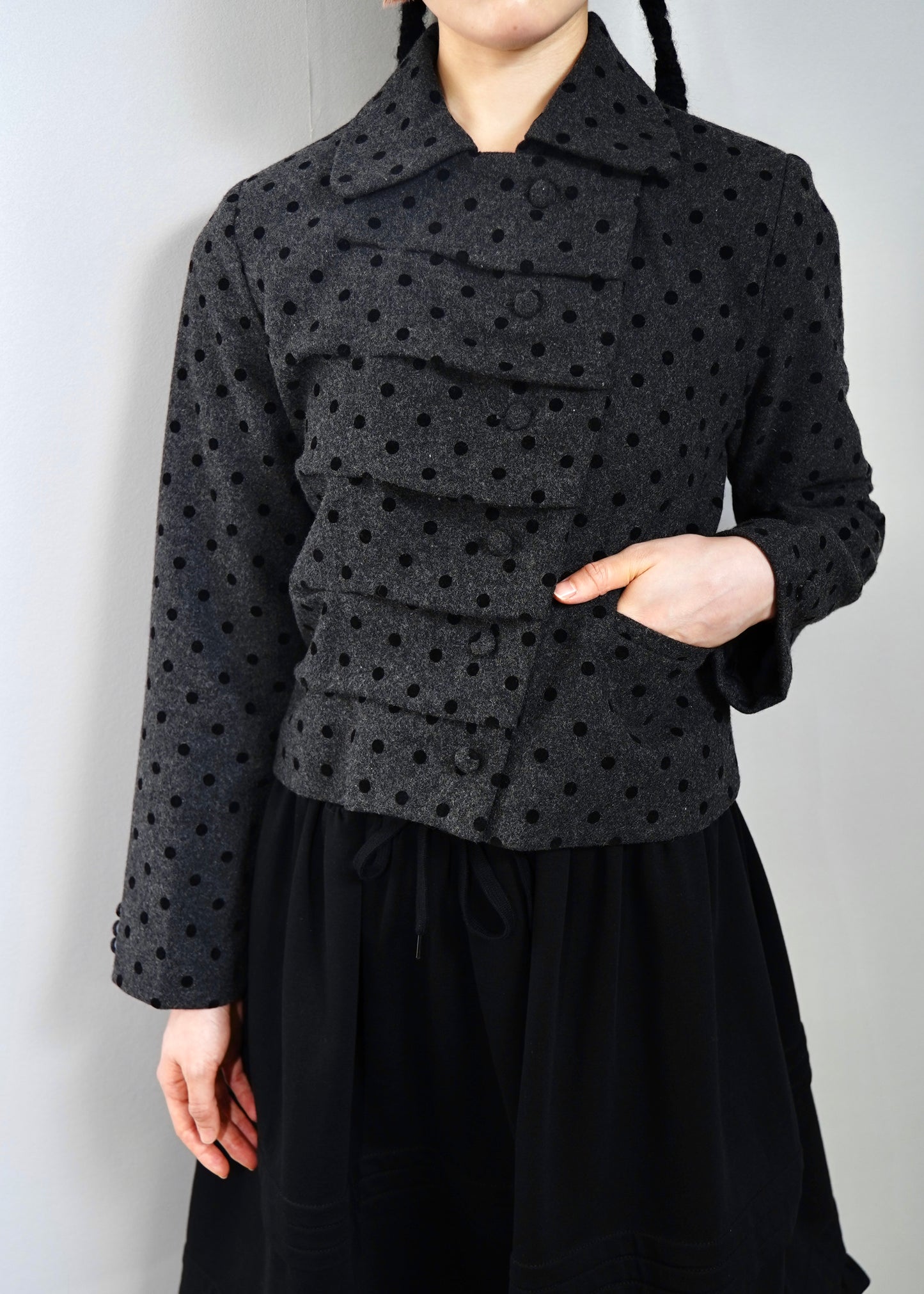 button up wool jacket-DOT