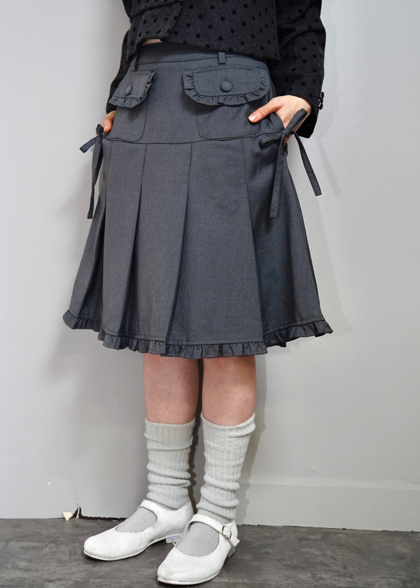 pleated cargo skirt
