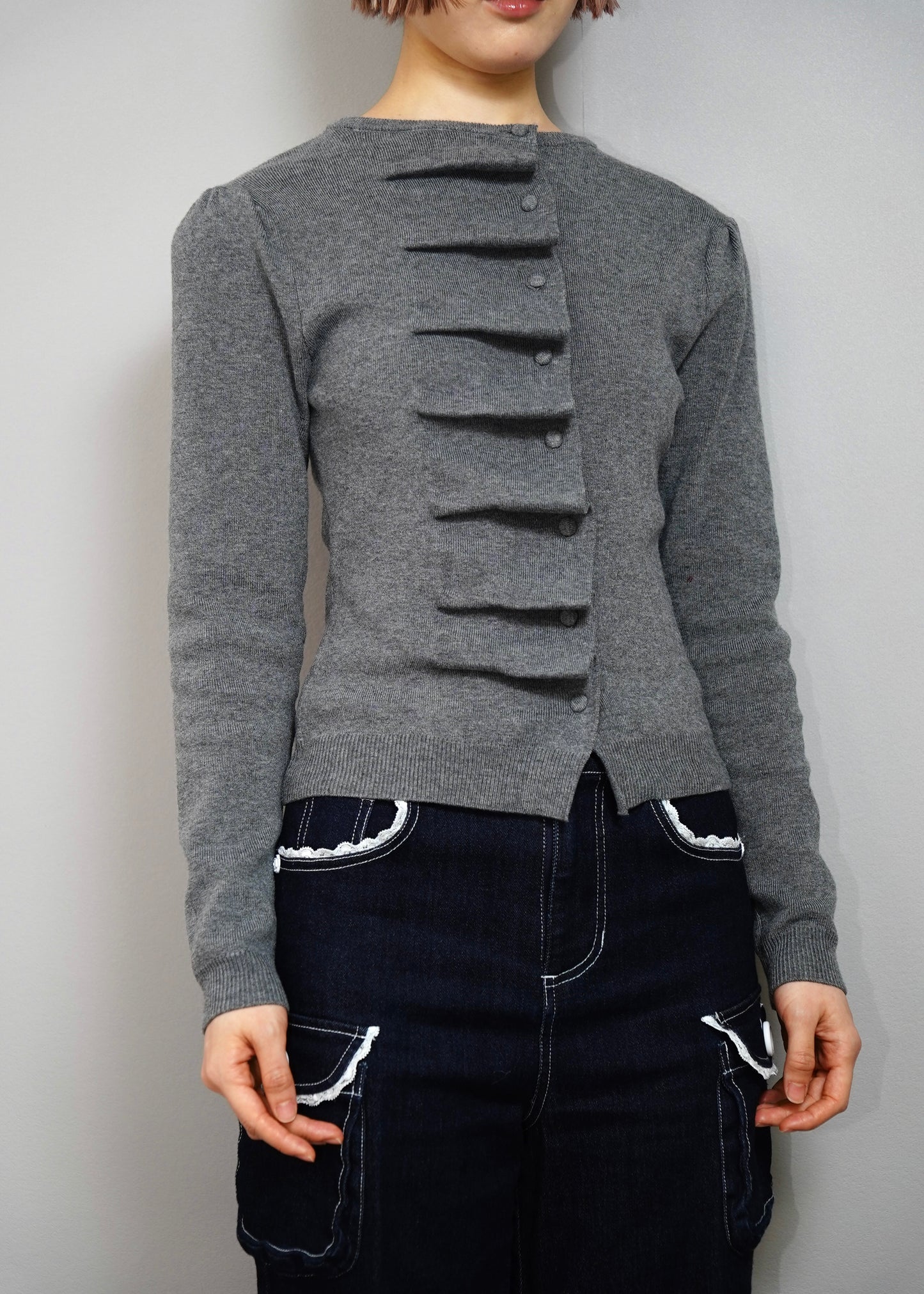 button up knit-slim fit
