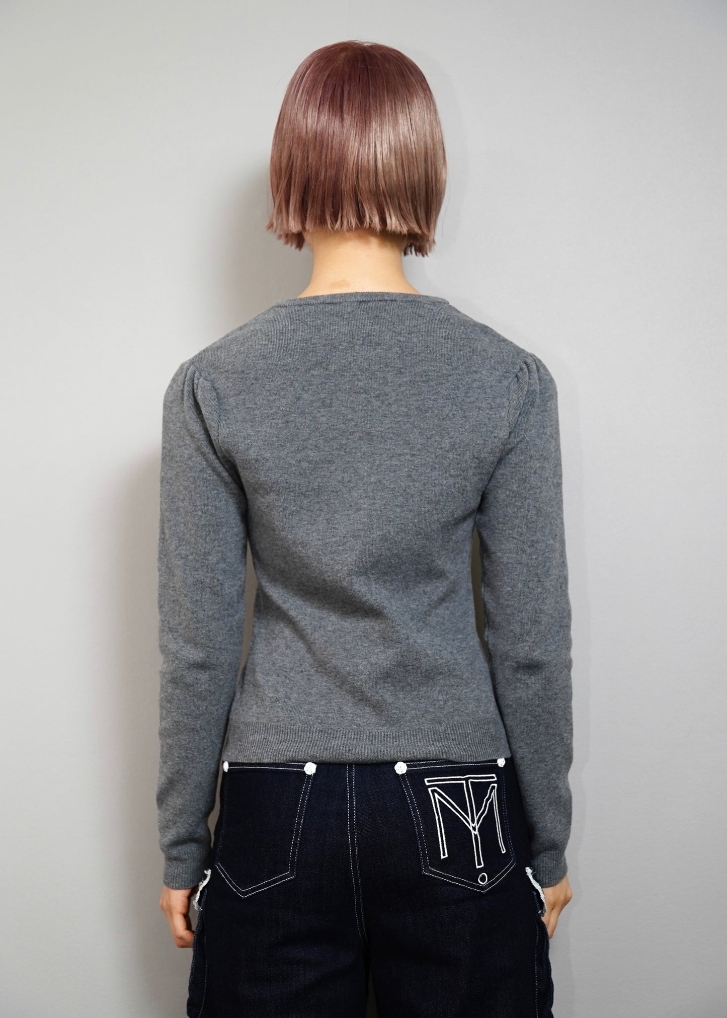 button up knit-slim fit