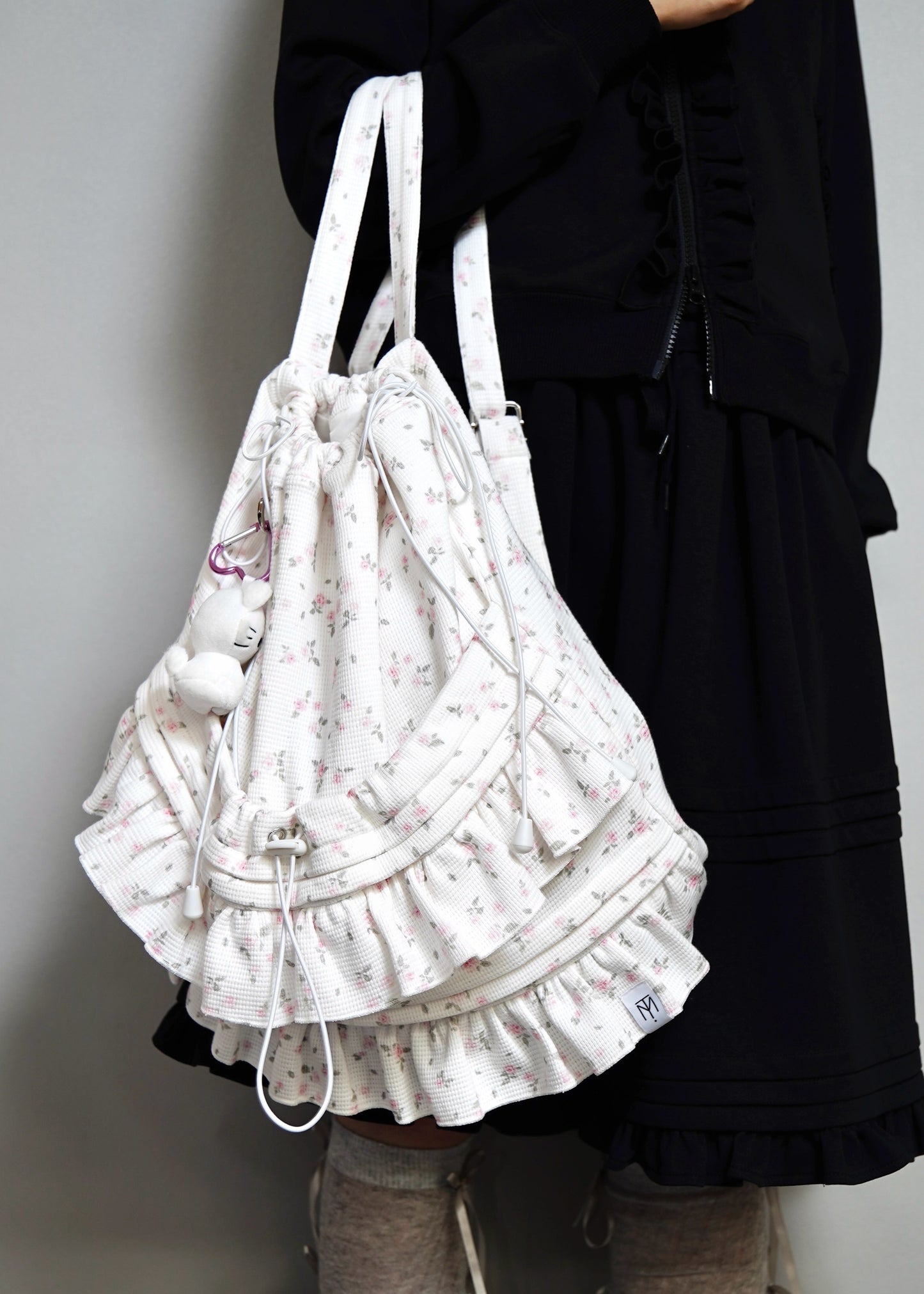 flower waffle frill knapsack