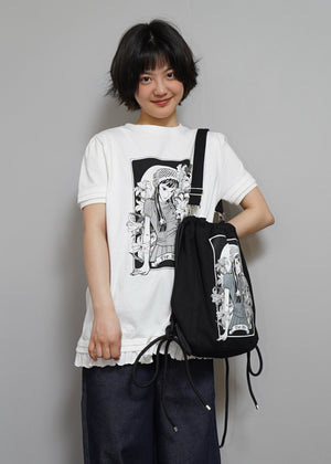 須藤はる奈×Tie.Meコラボ 百合刺繍3Way Bag