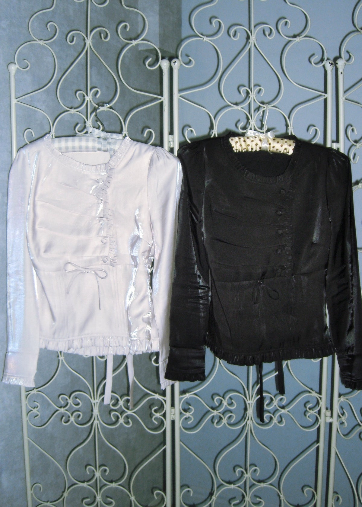 button up shimmer blouse