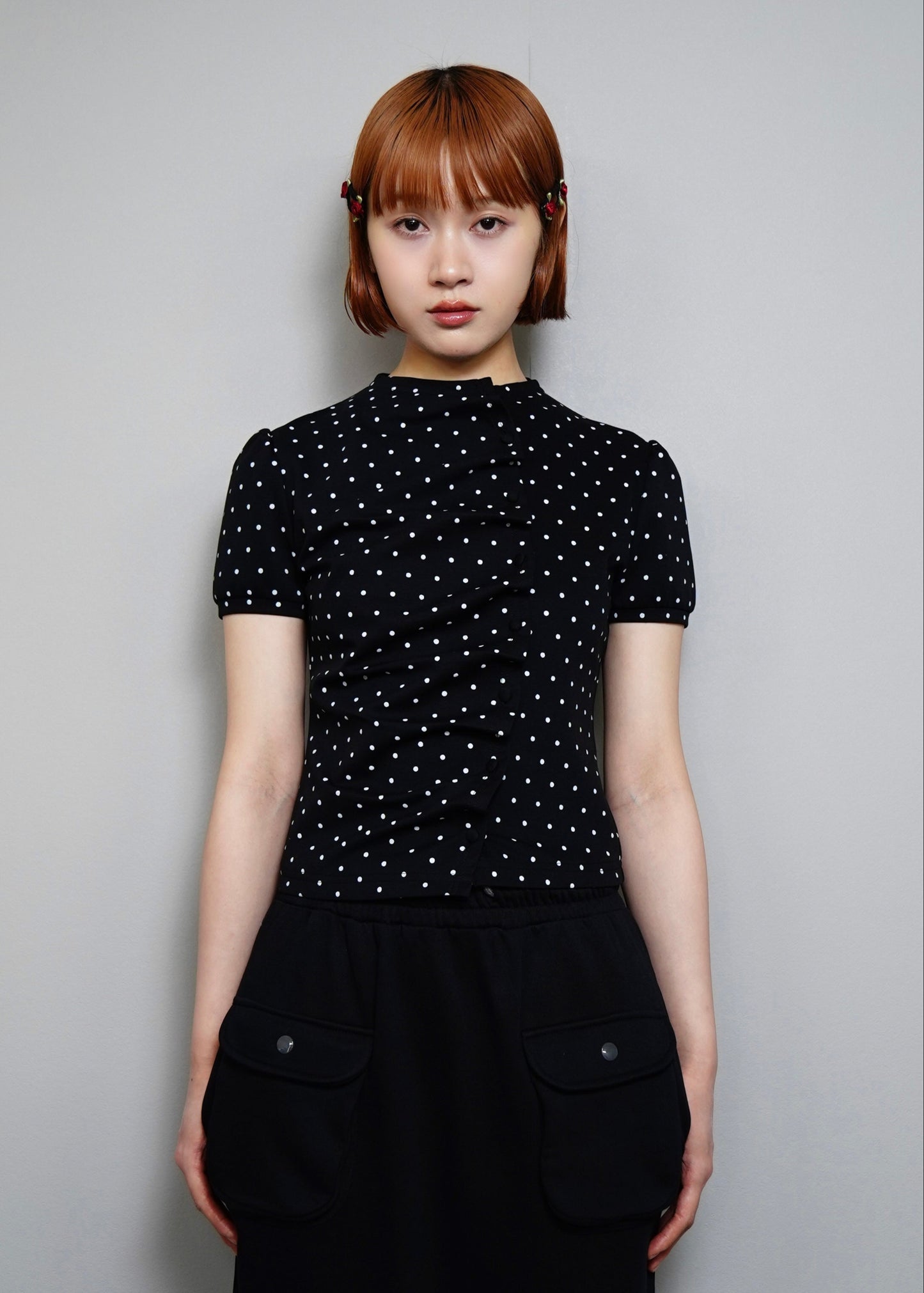 button up T-shirt-dot