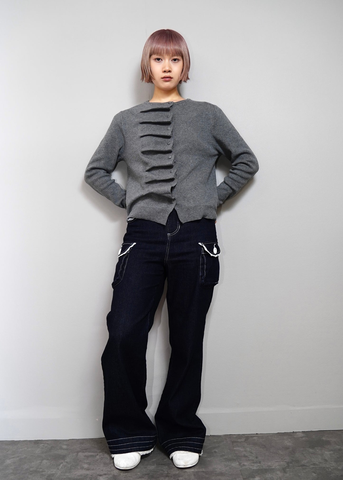 button up knit-boxy fit