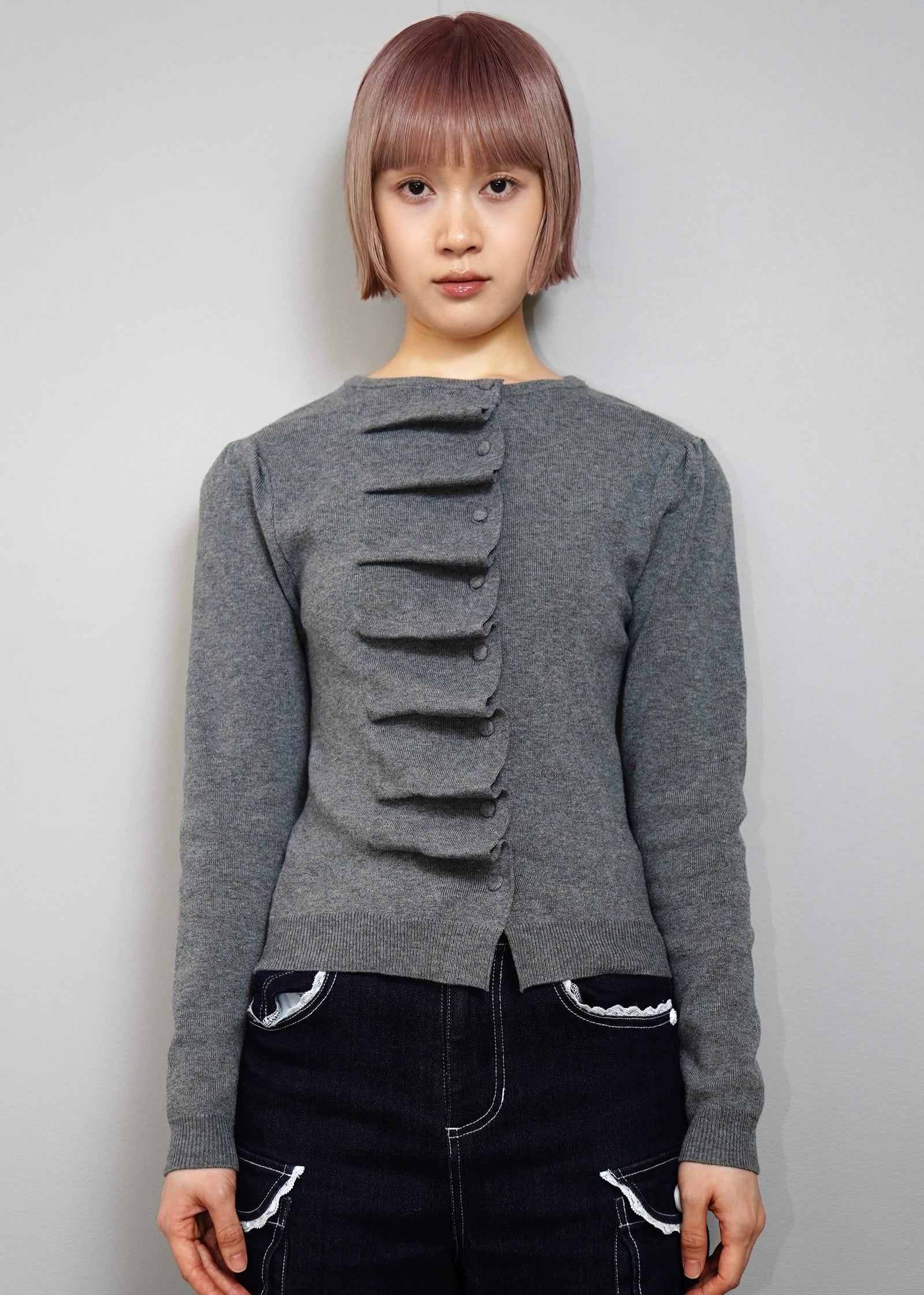 button up knit-slim fit