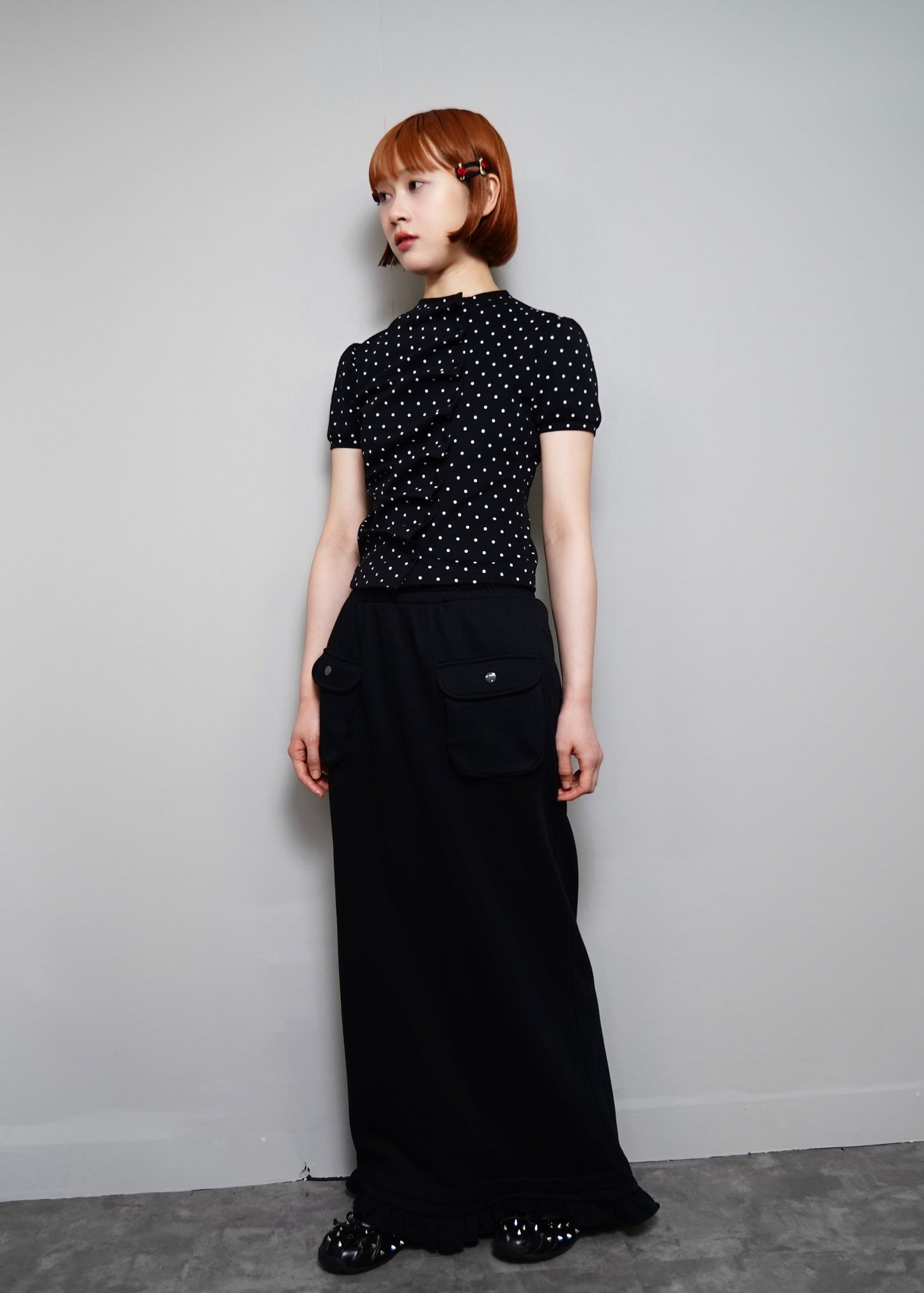 button up T-shirt-dot