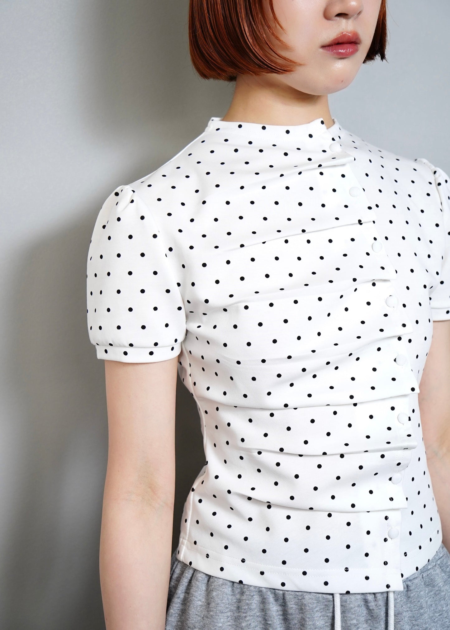 button up T-shirt-dot
