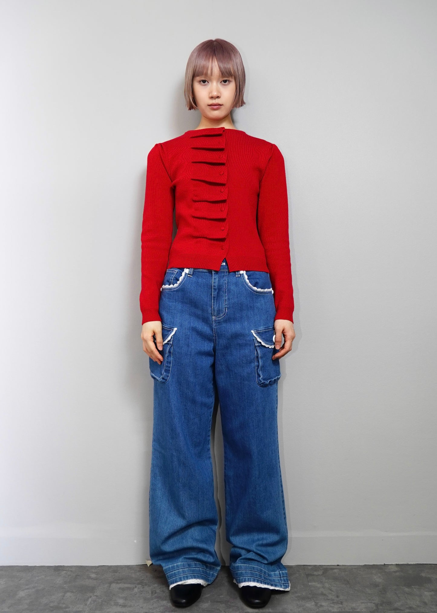 button up knit-slim fit