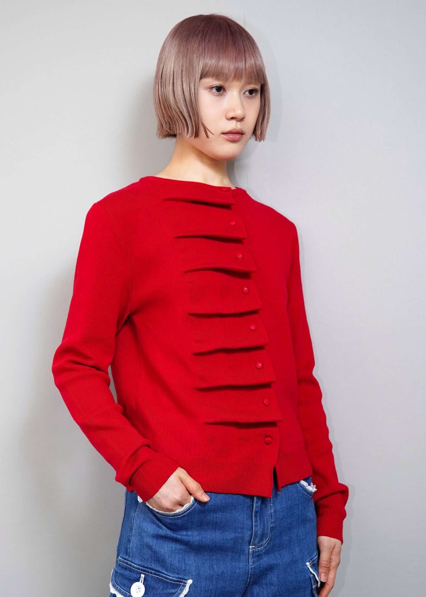 button up knit-boxy fit