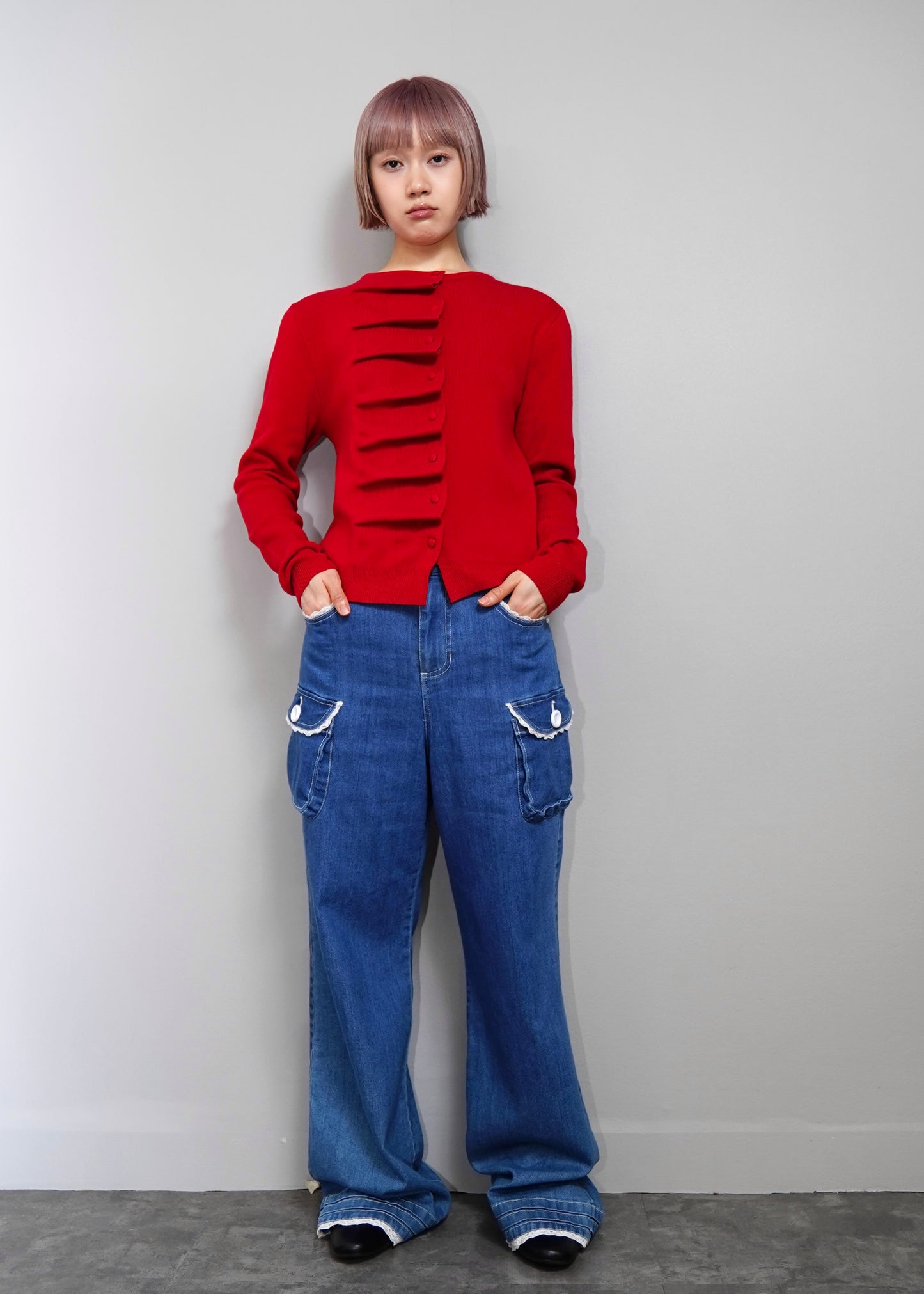 button up knit-boxy fit