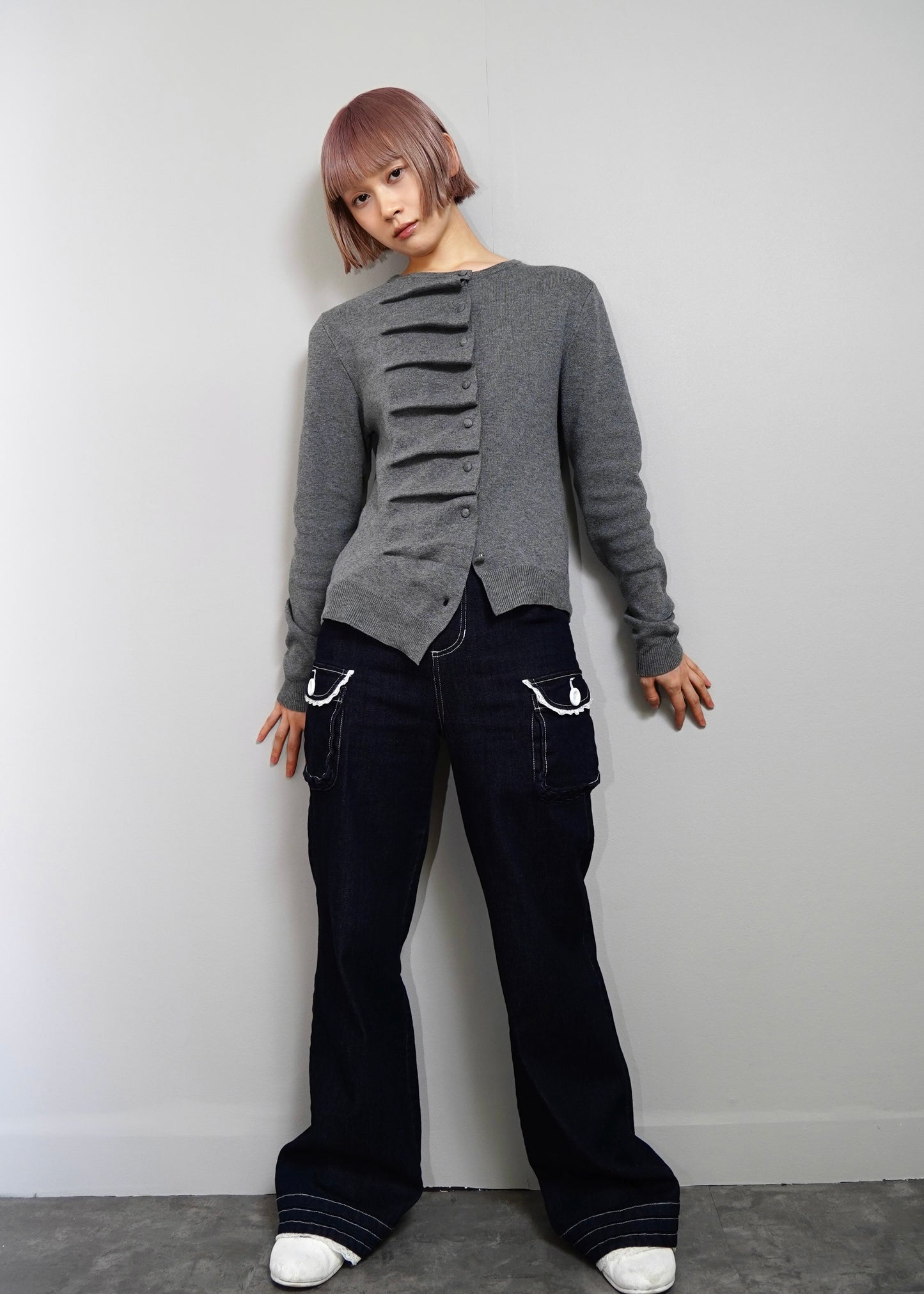 button up knit-boxy fit