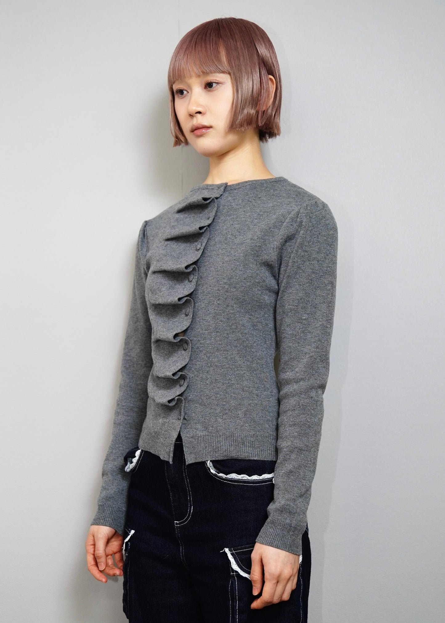 button up knit-slim fit