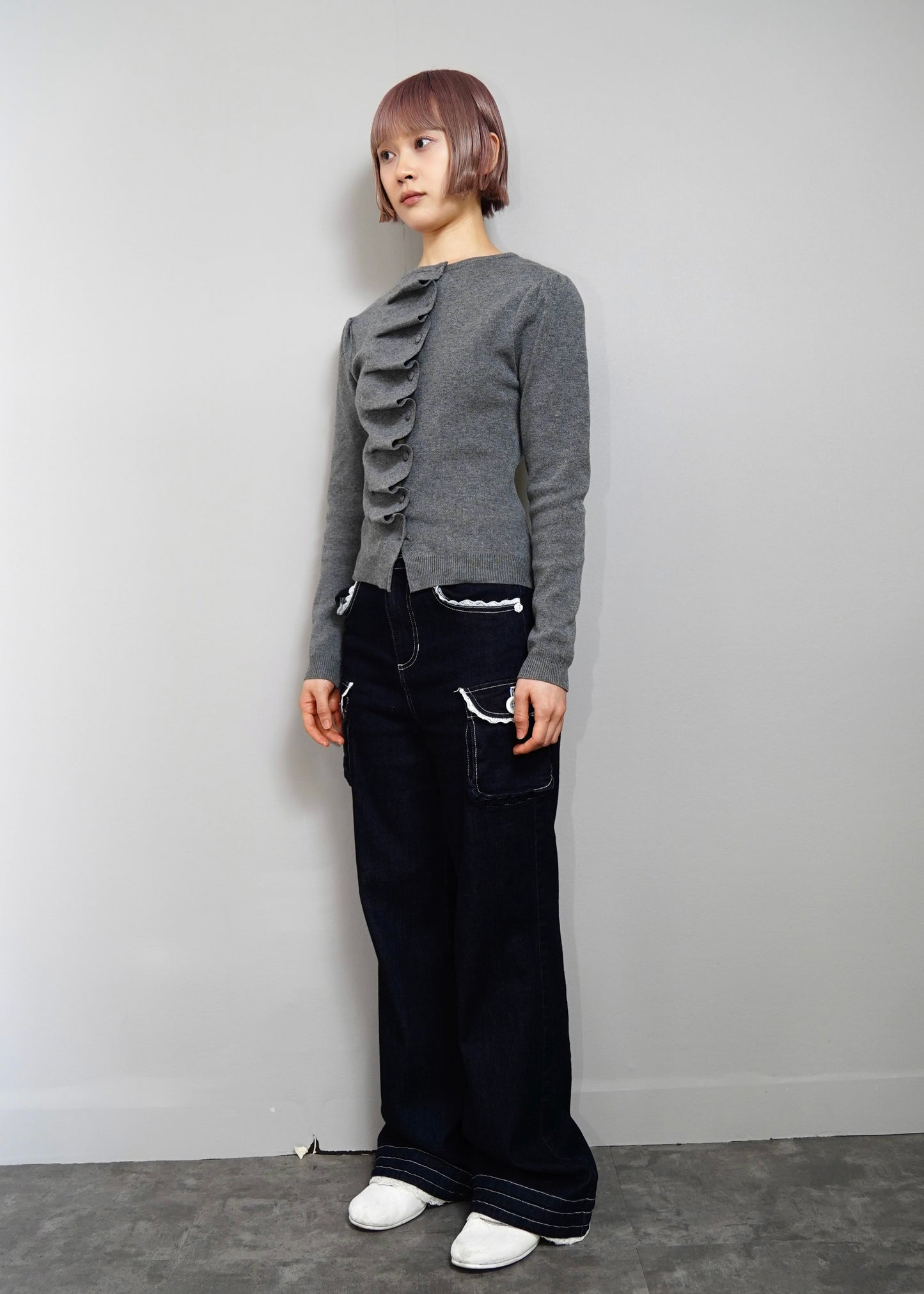 button up knit-slim fit