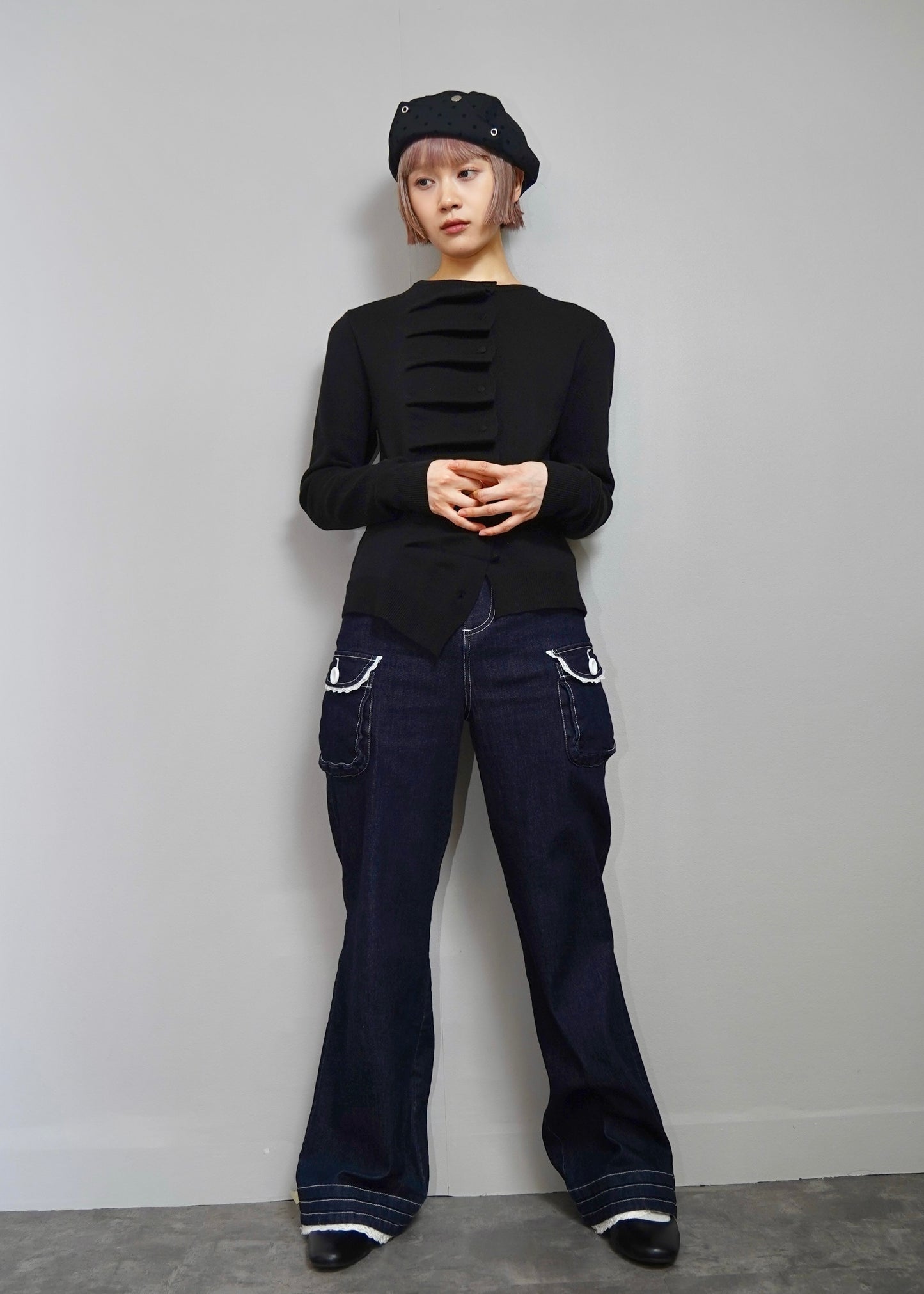 button up knit-boxy fit