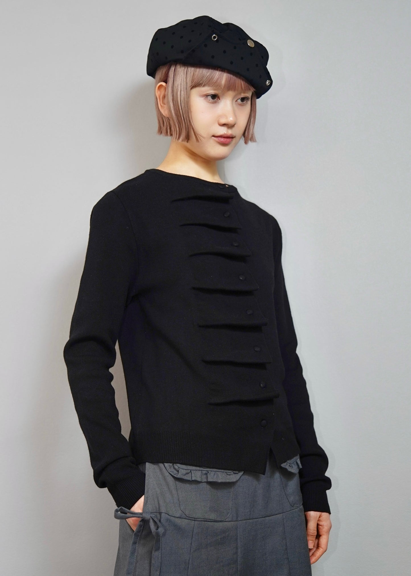 button up knit-boxy fit