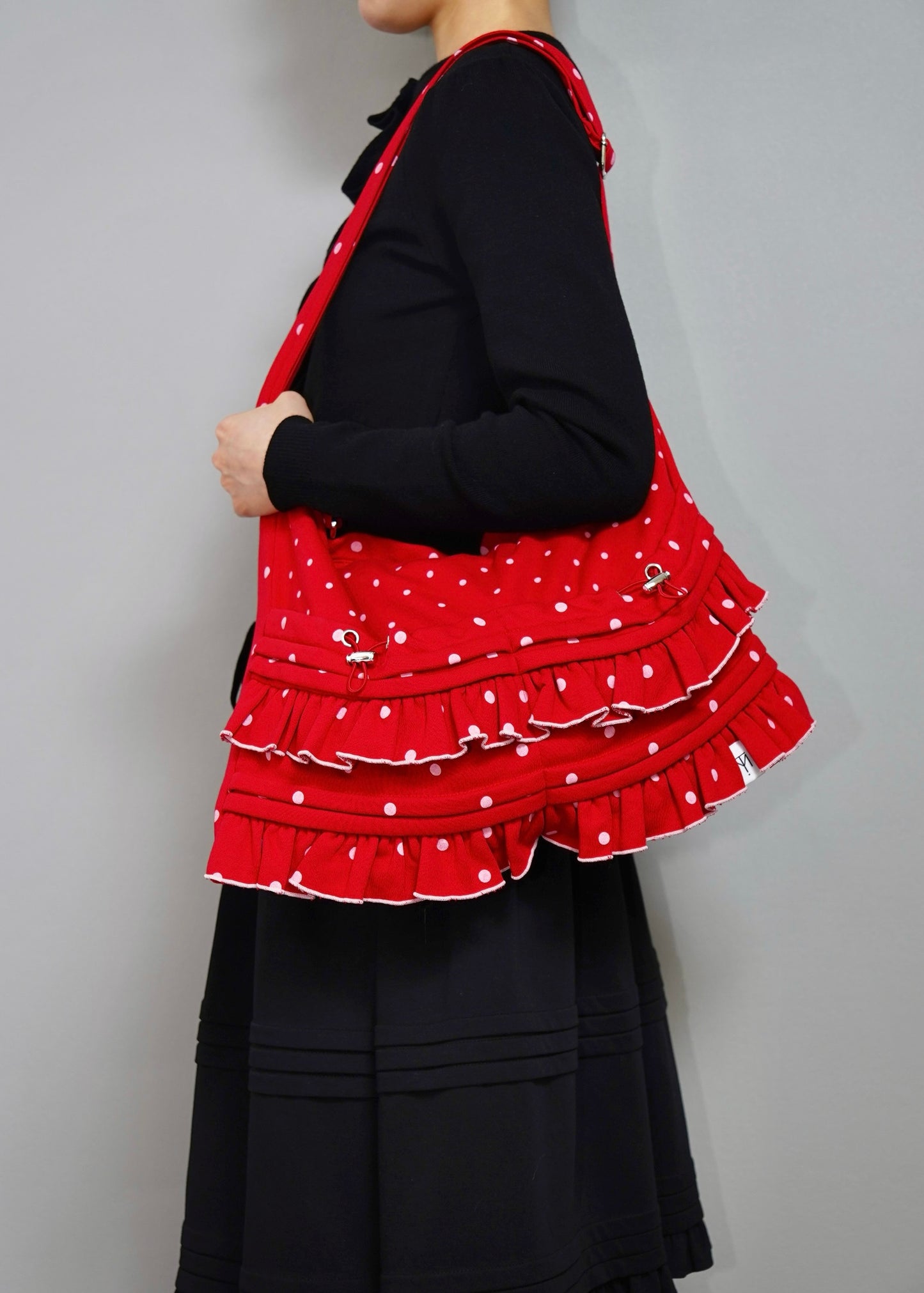 dot frill 2-way tote bag