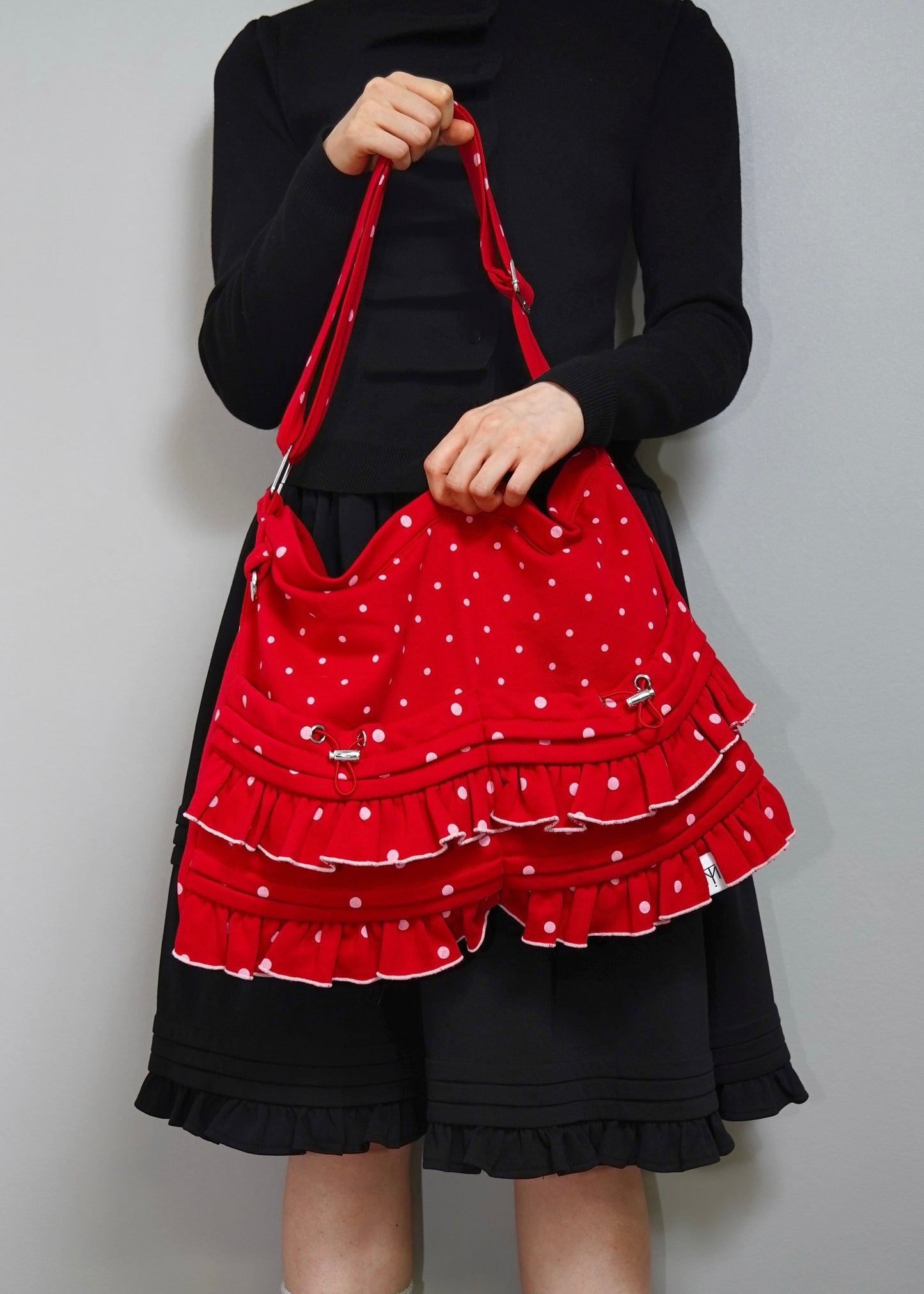dot frill 2-way tote bag