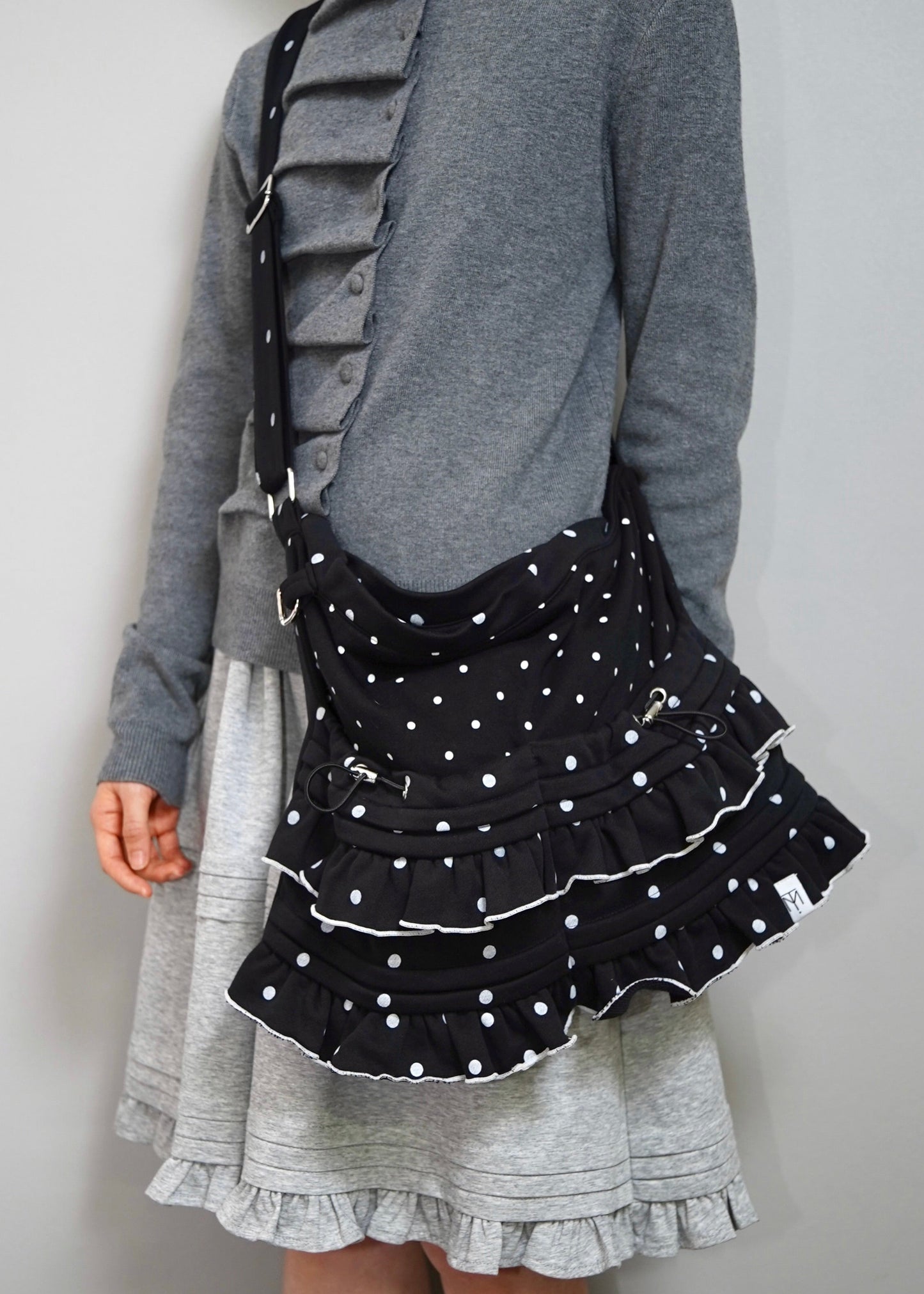 dot frill 2-way tote bag
