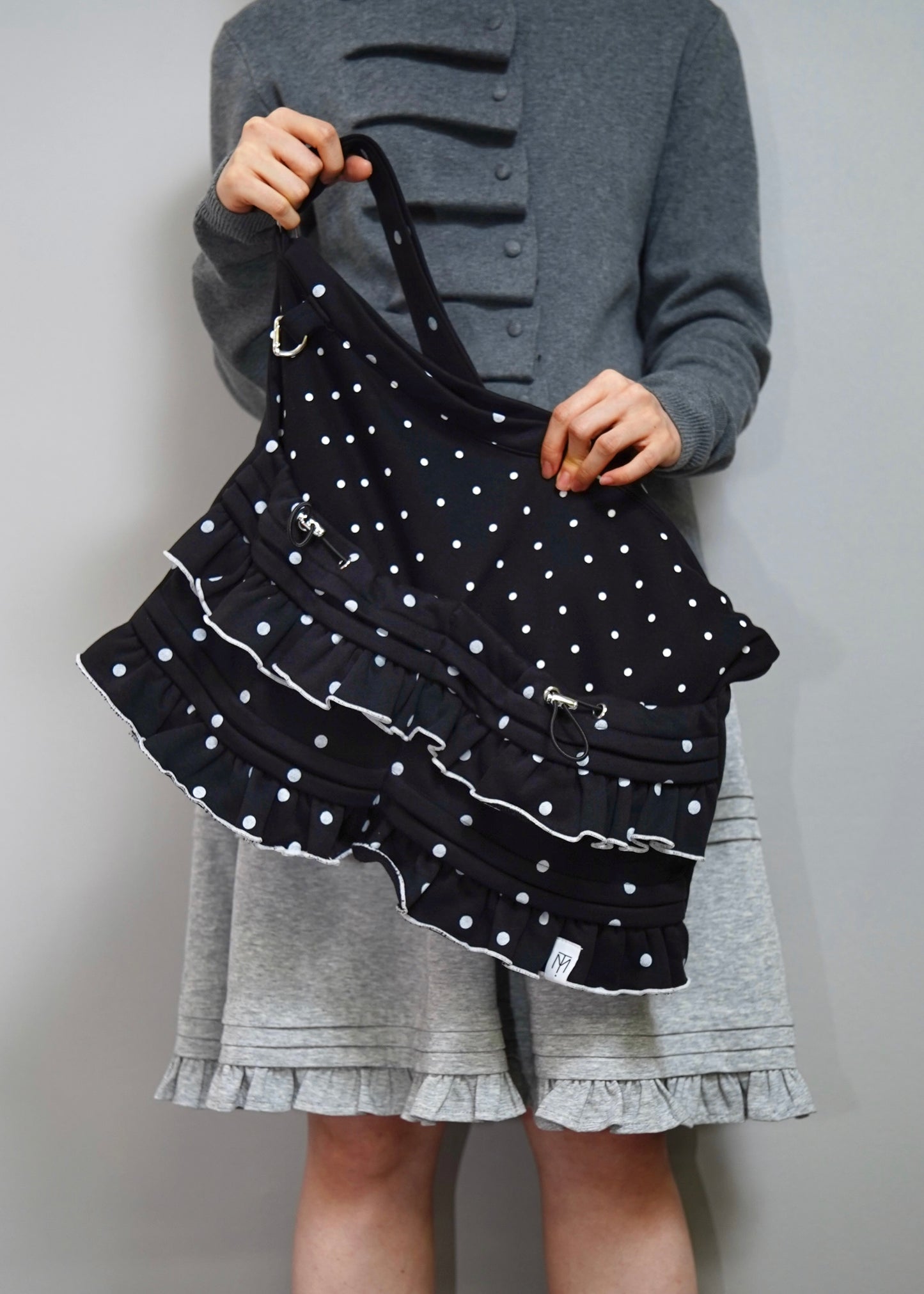 dot frill 2-way tote bag