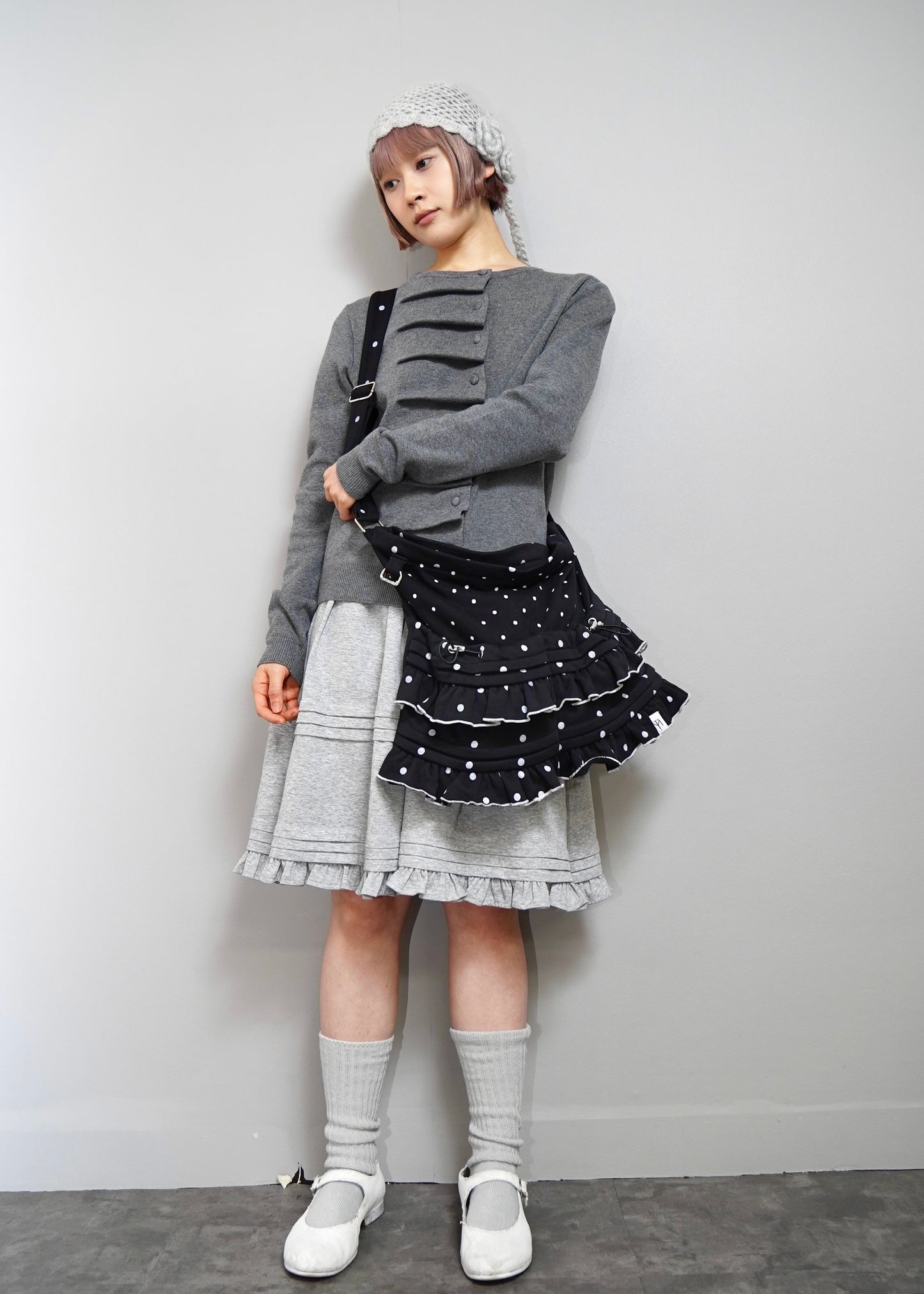 dot frill 2-way tote bag