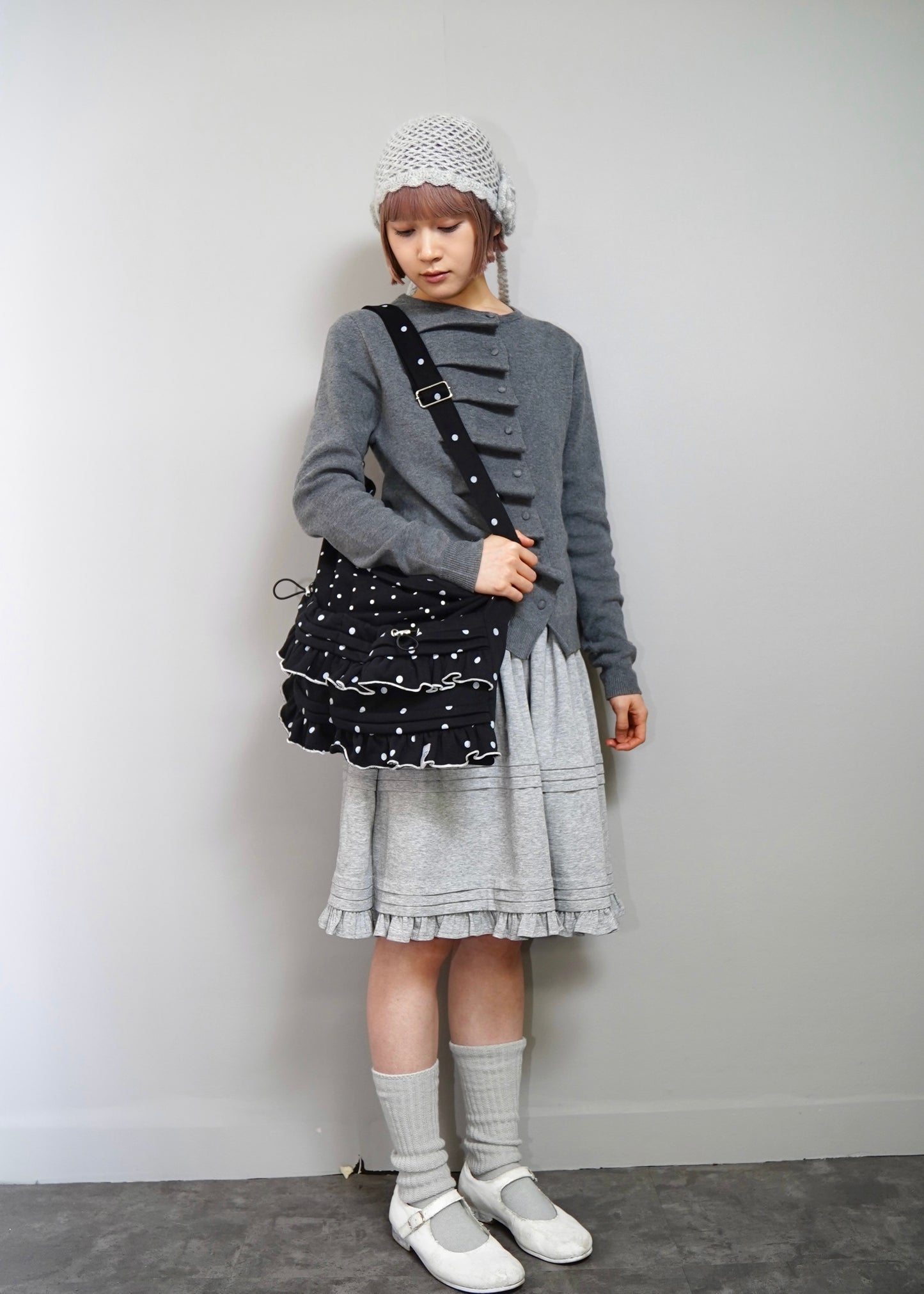 dot frill 2-way tote bag