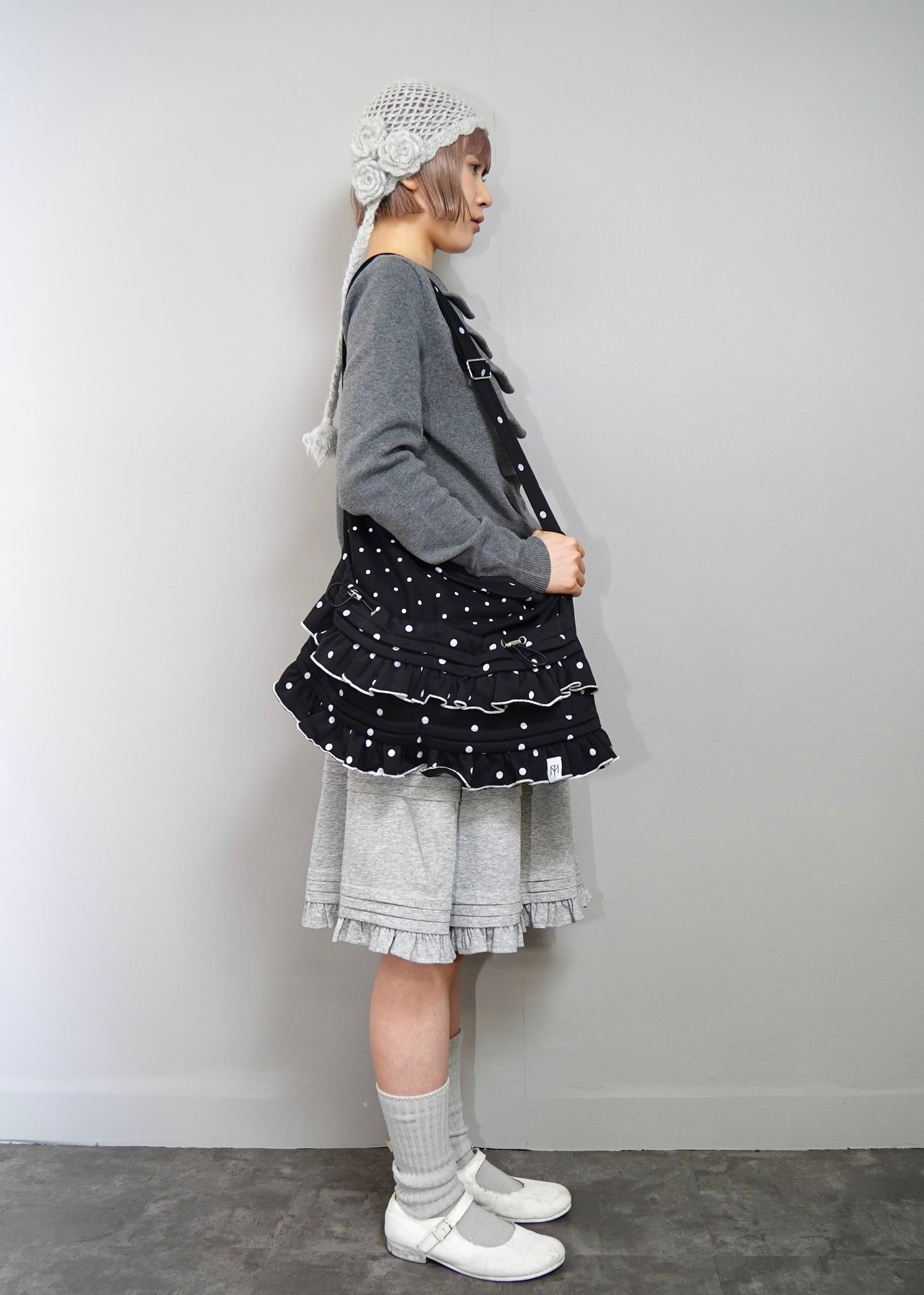 dot frill 2-way tote bag