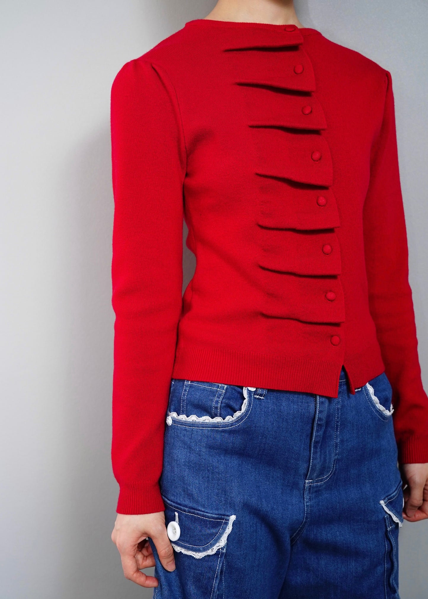 button up knit-slim fit