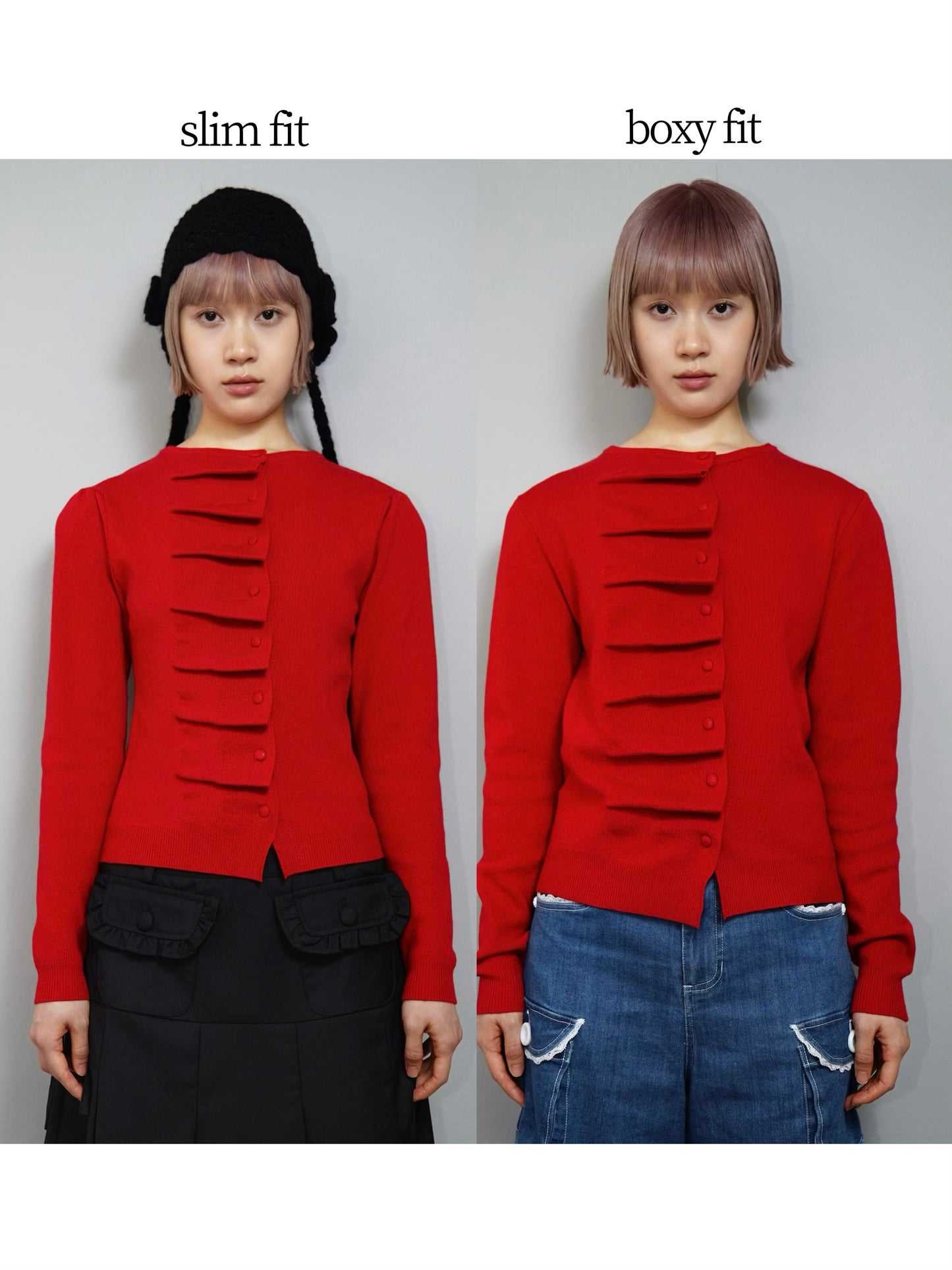 button up knit-slim fit