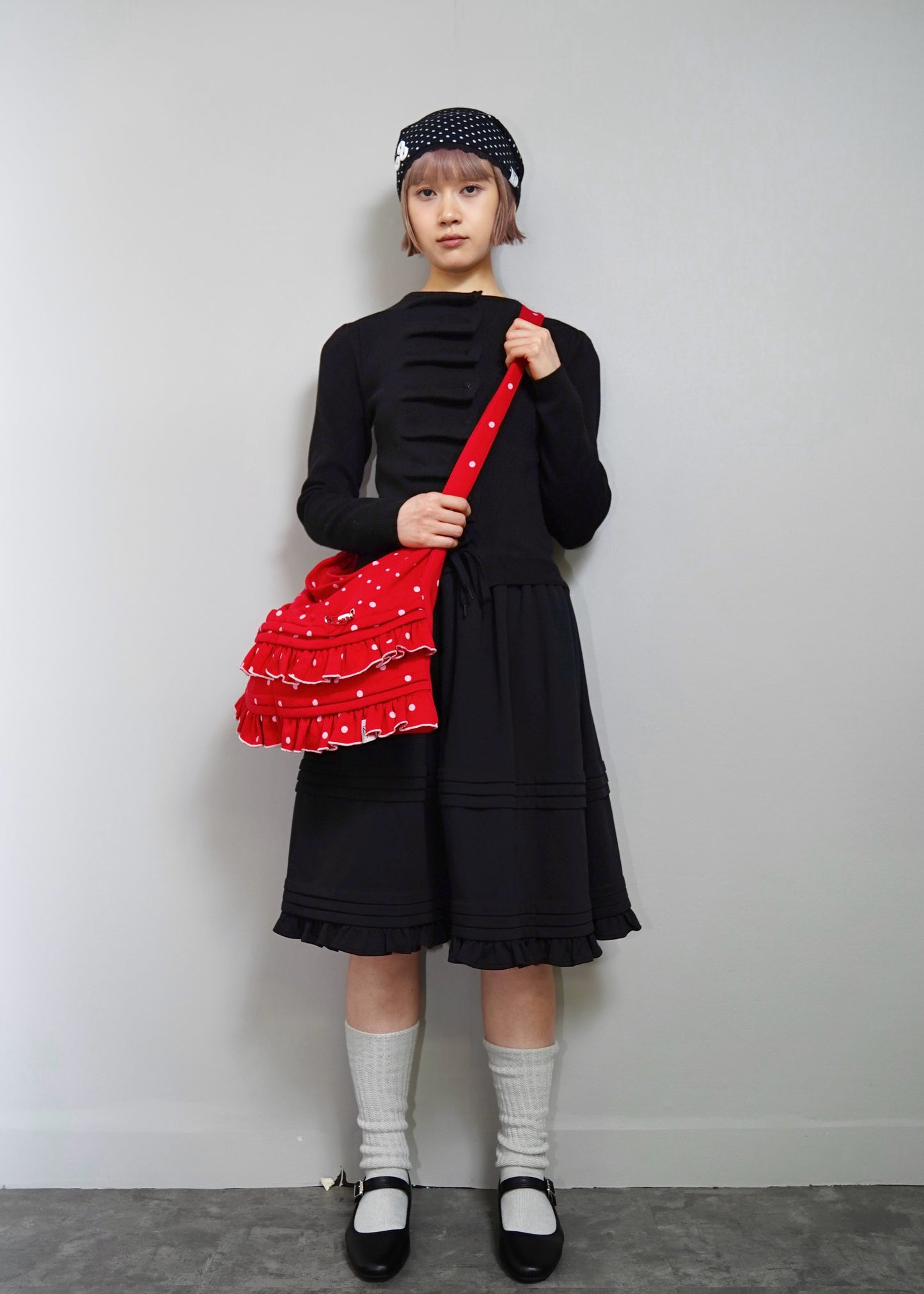 dot frill 2-way tote bag