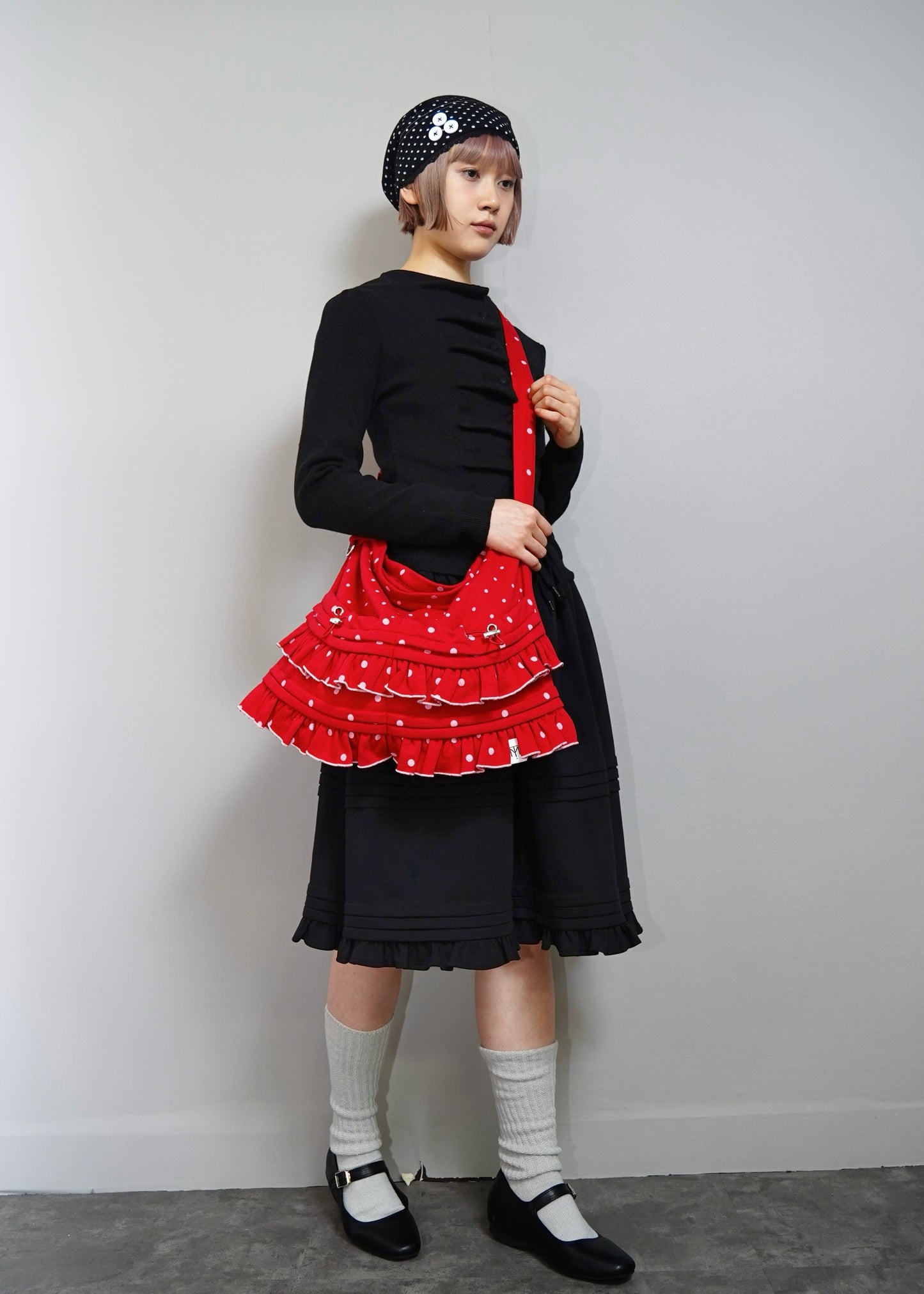 dot frill 2-way tote bag