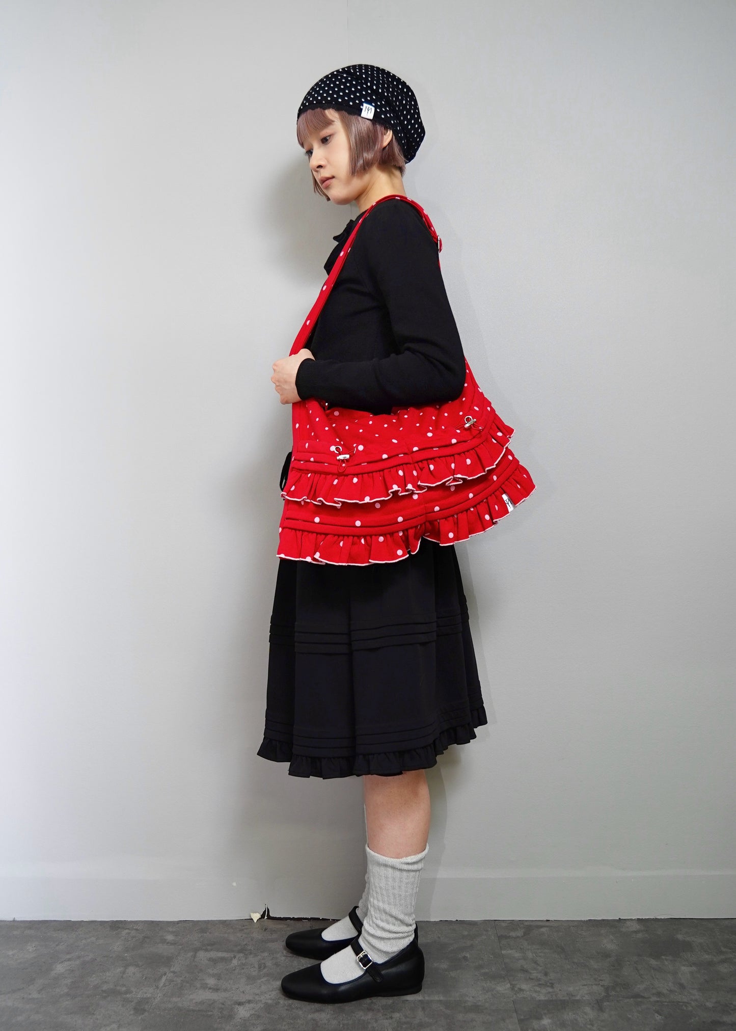 dot frill 2-way tote bag