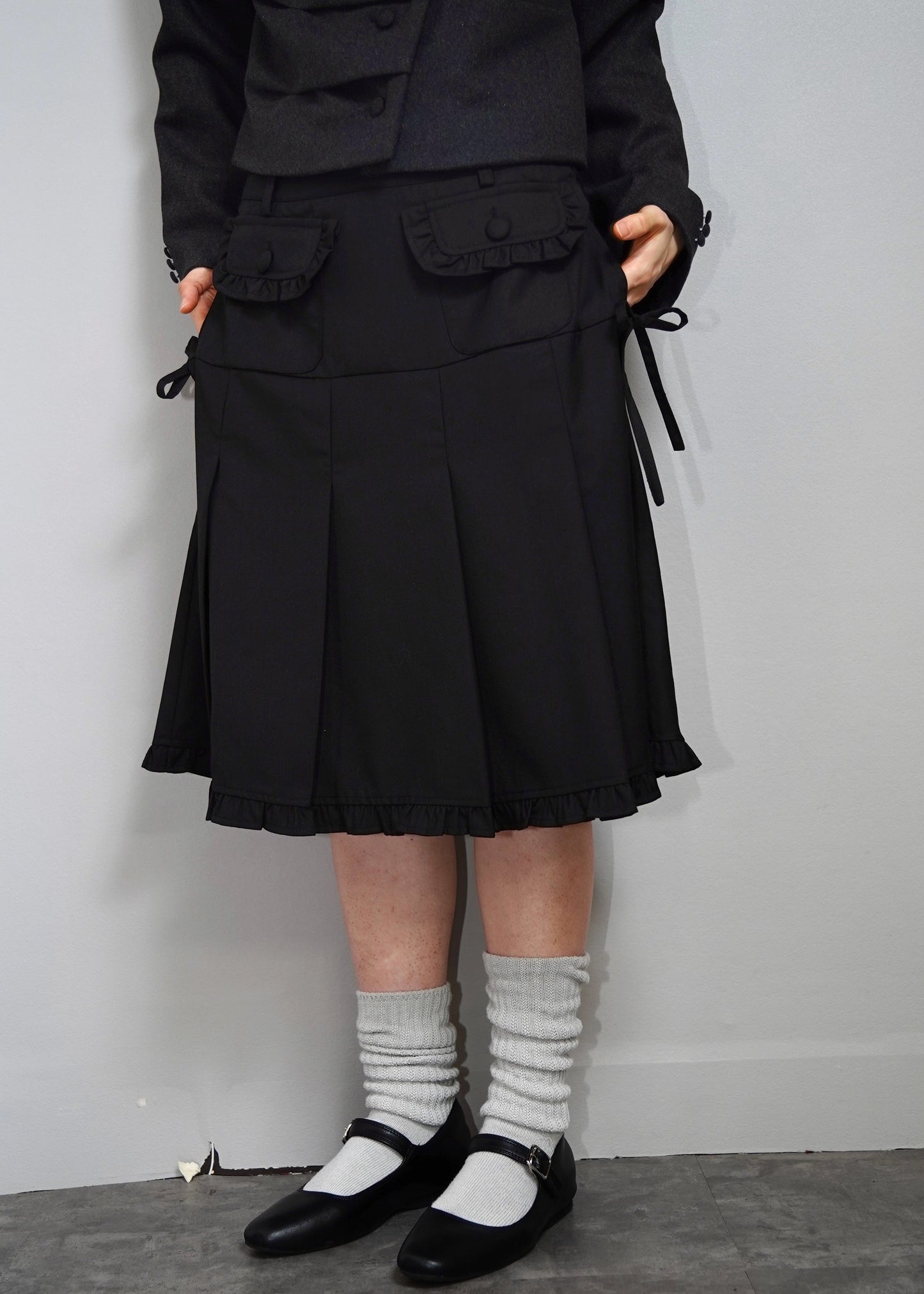 pleated cargo skirt