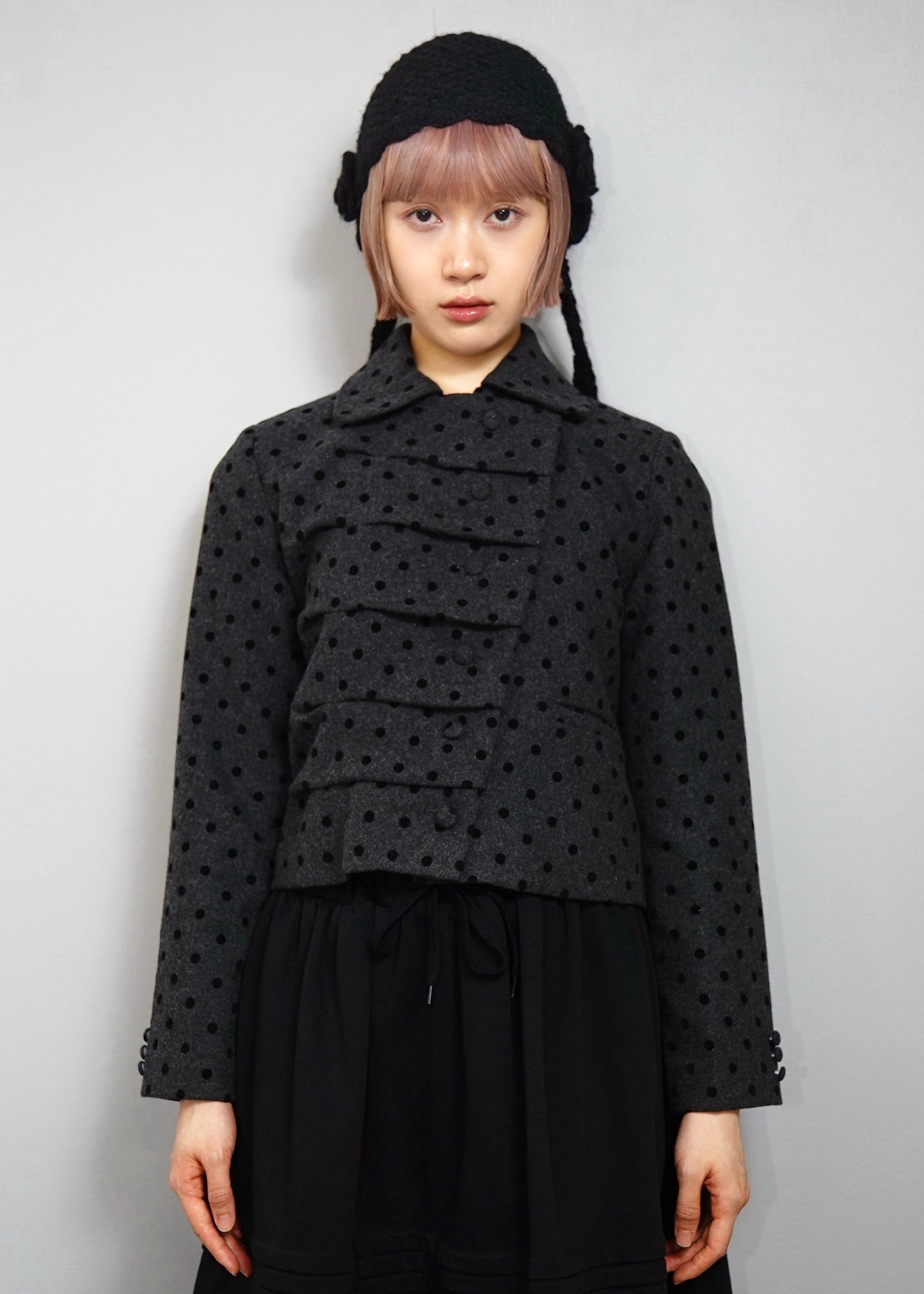 button up wool jacket-DOT